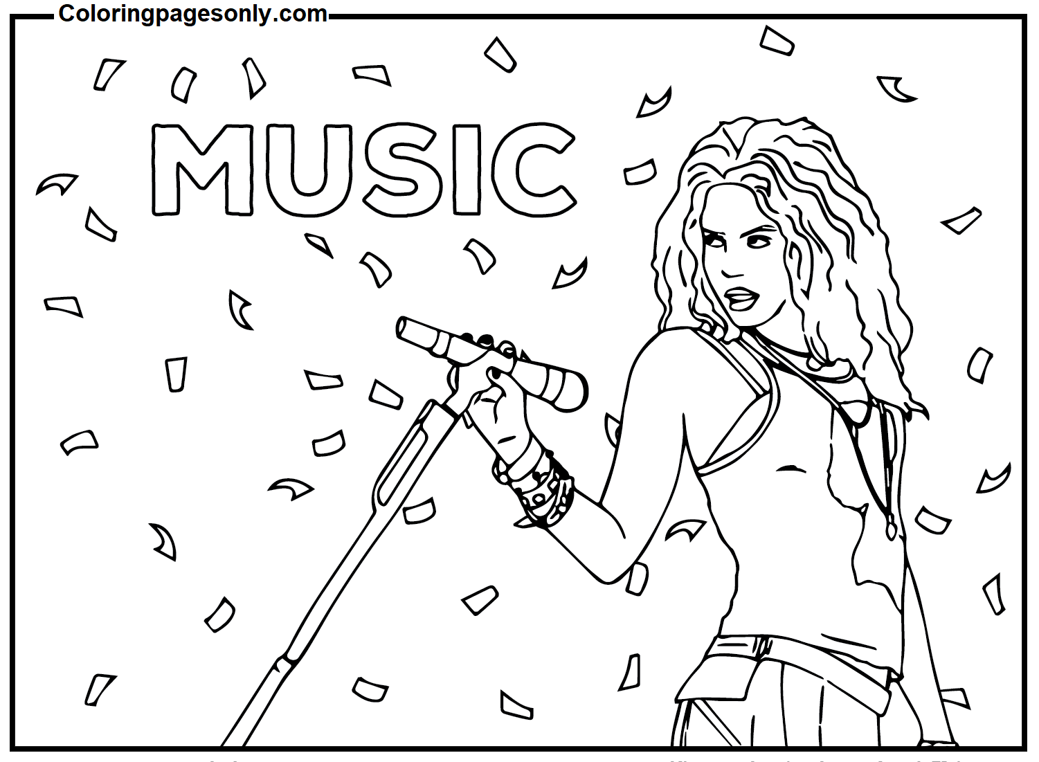 Shakira Dancing Coloring Pages