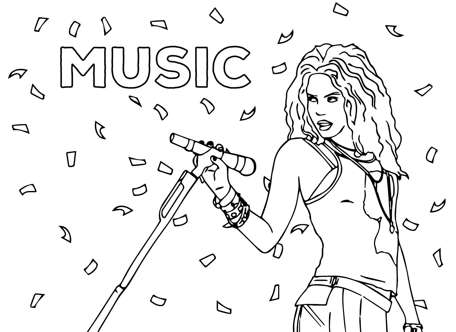 Shakira Dancing Coloring Pages