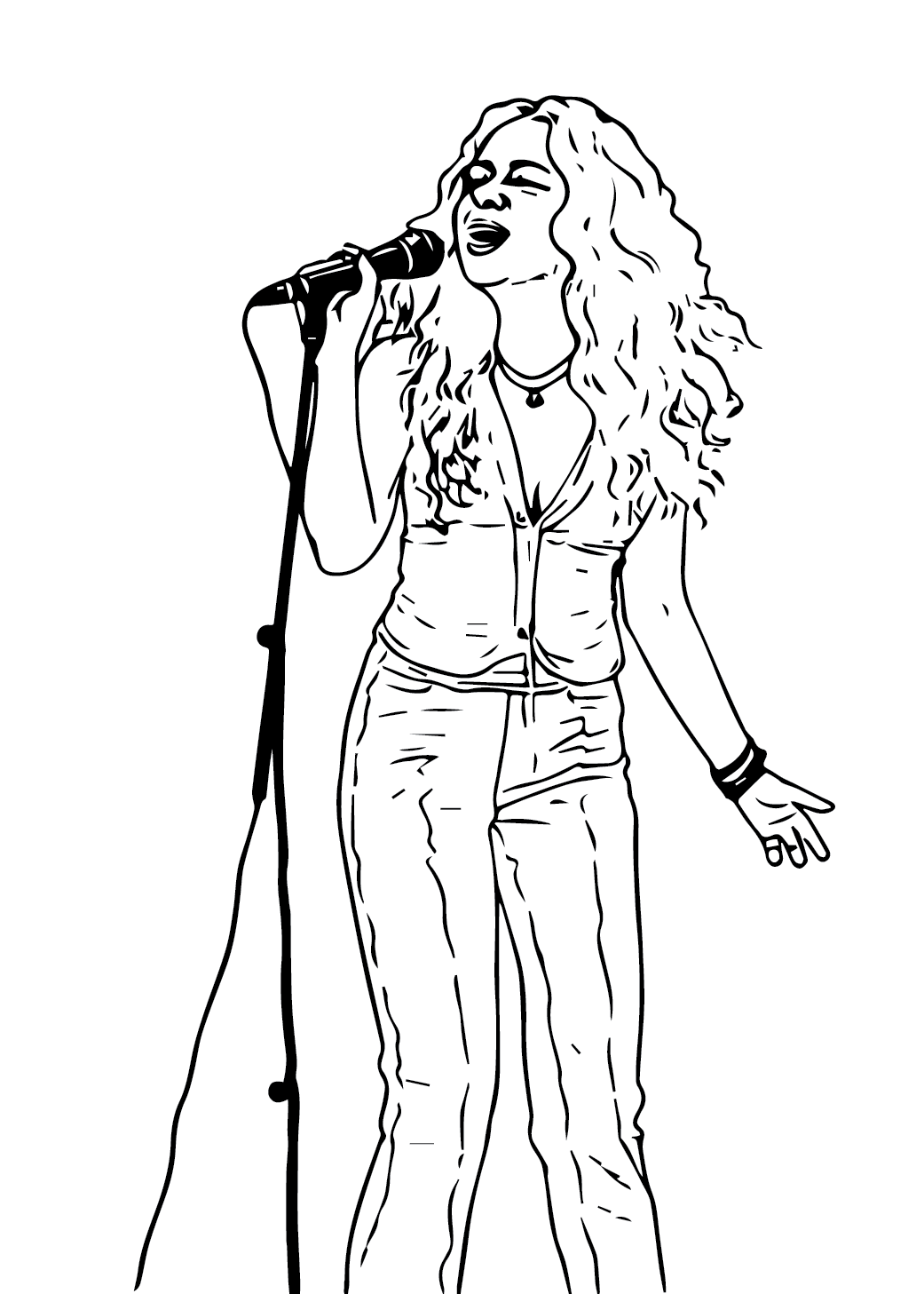 Shakira Free Coloring Pages