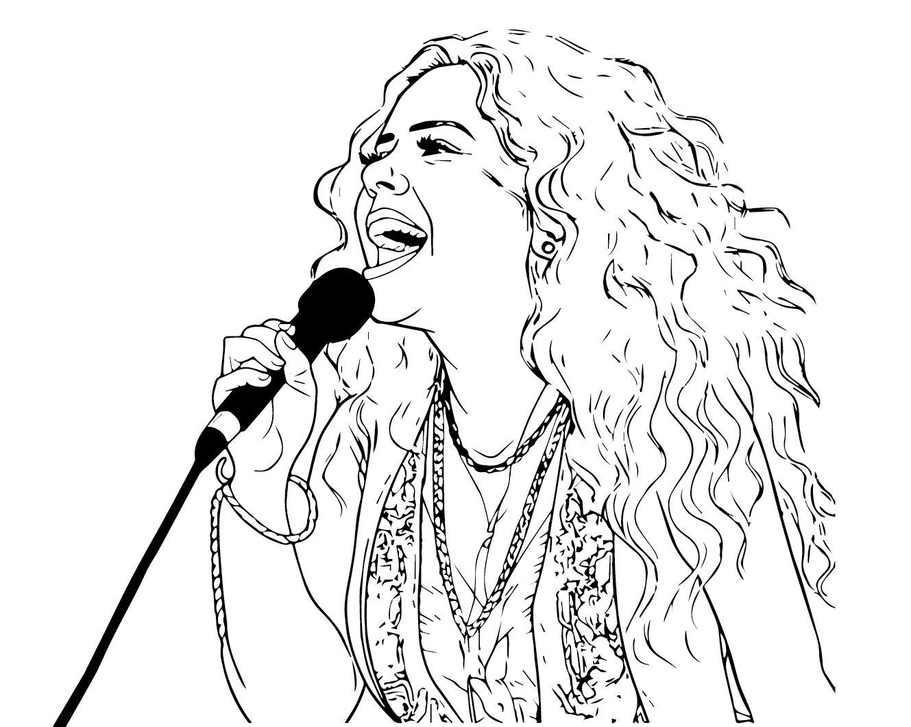 Shakira Singer Coloring Page
