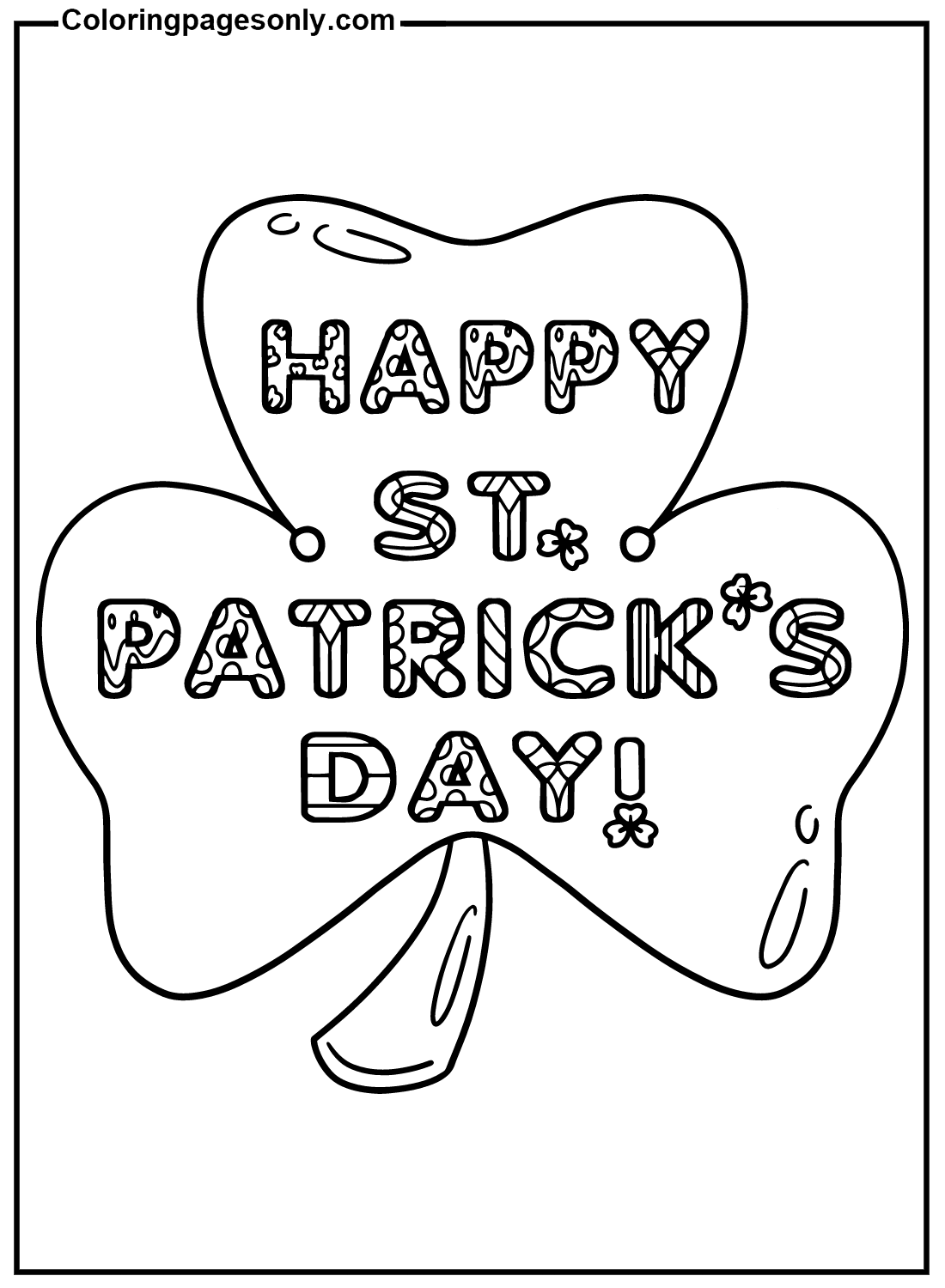 Shamrock In St Patricks Day Coloring Pages