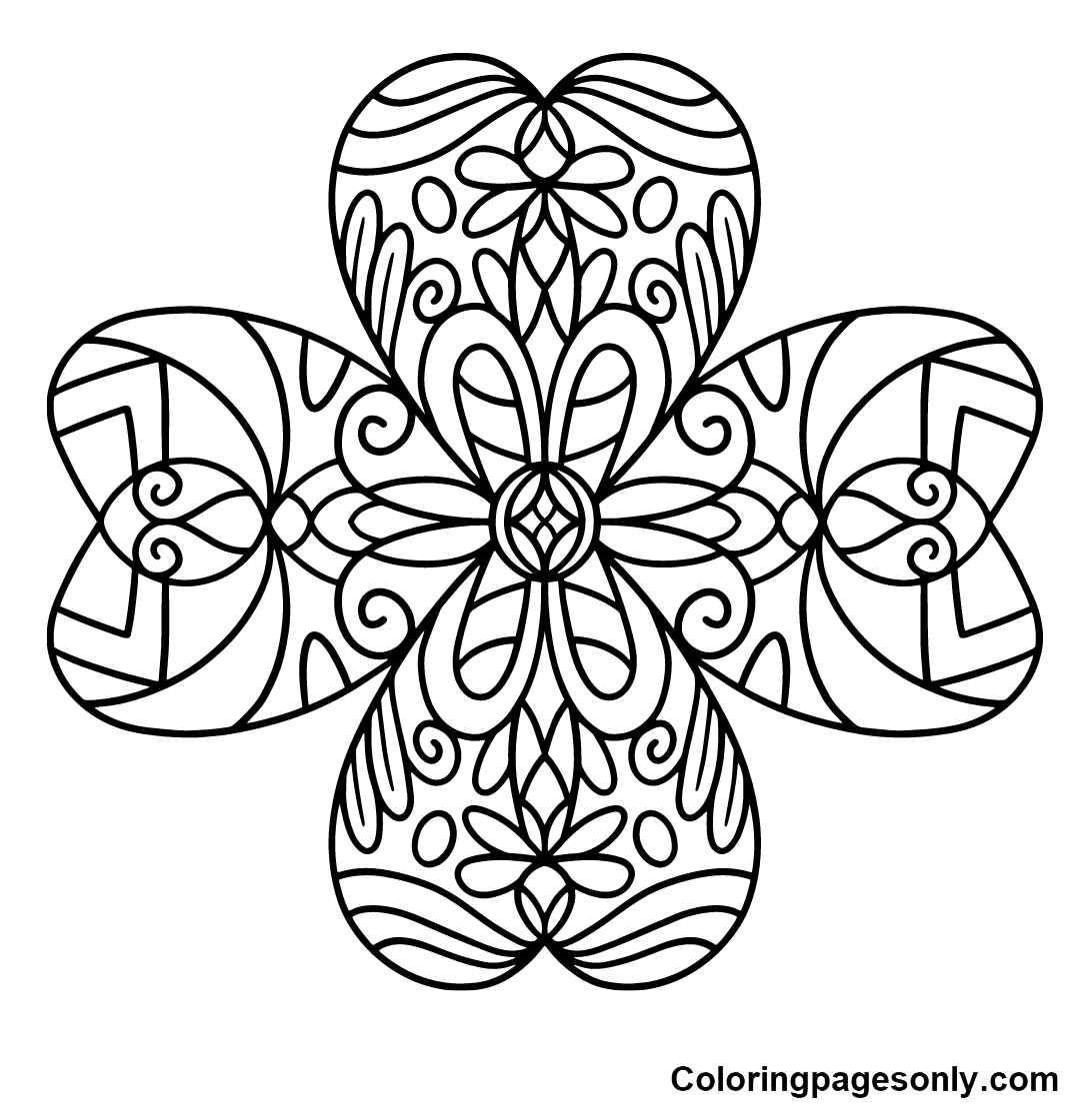 Shamrock mandala Coloring Pages