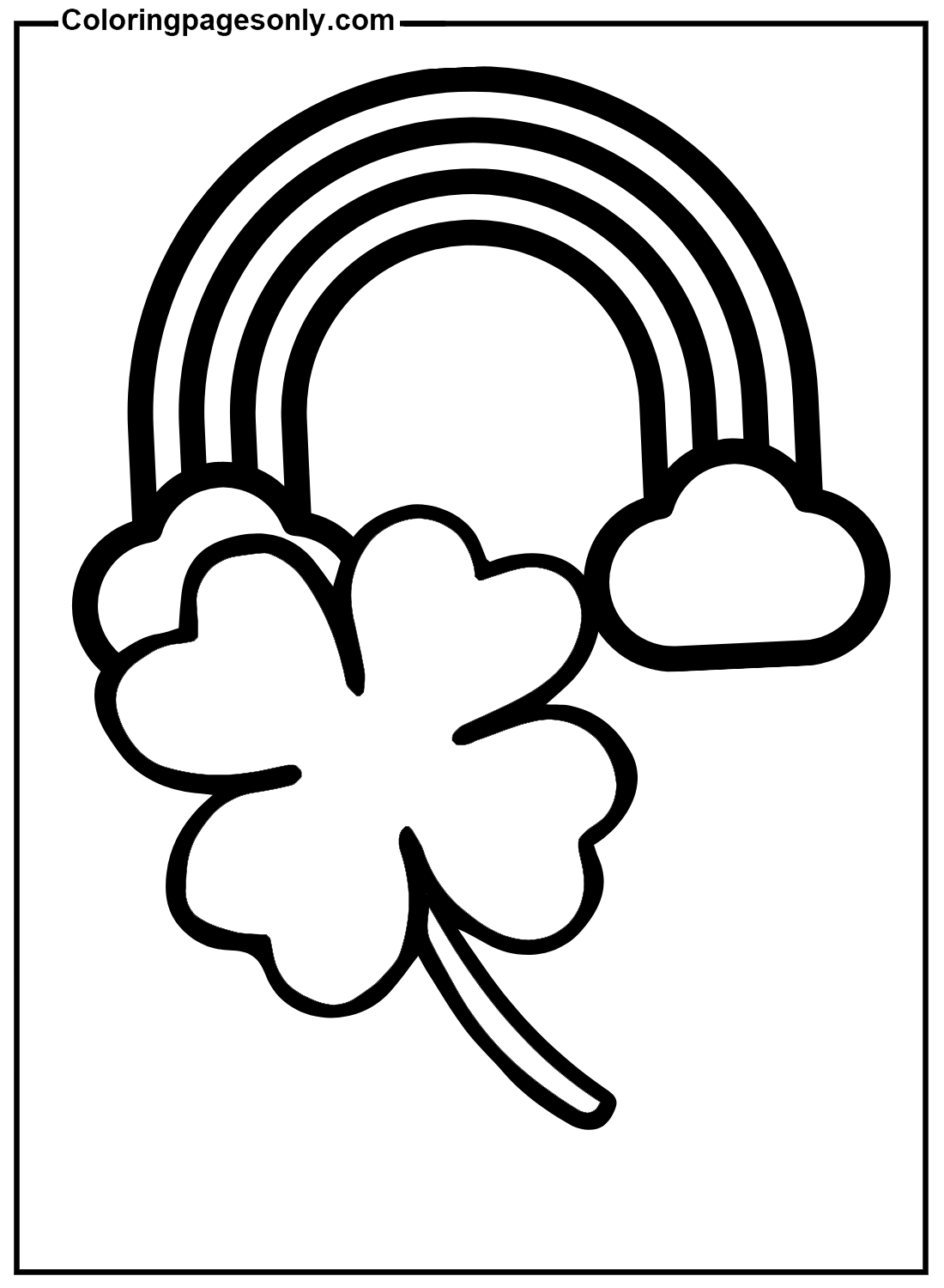 Shamrock With Rainbow Coloring Pages
