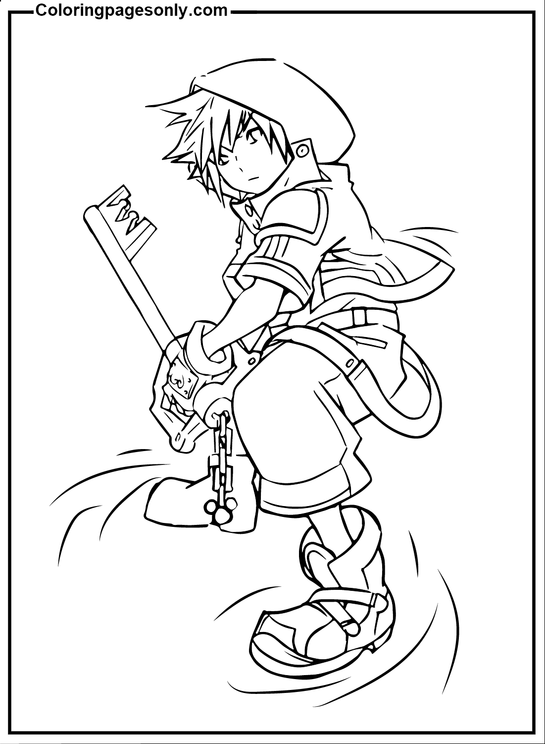 Sora Kingdom Hearts Coloring Pages