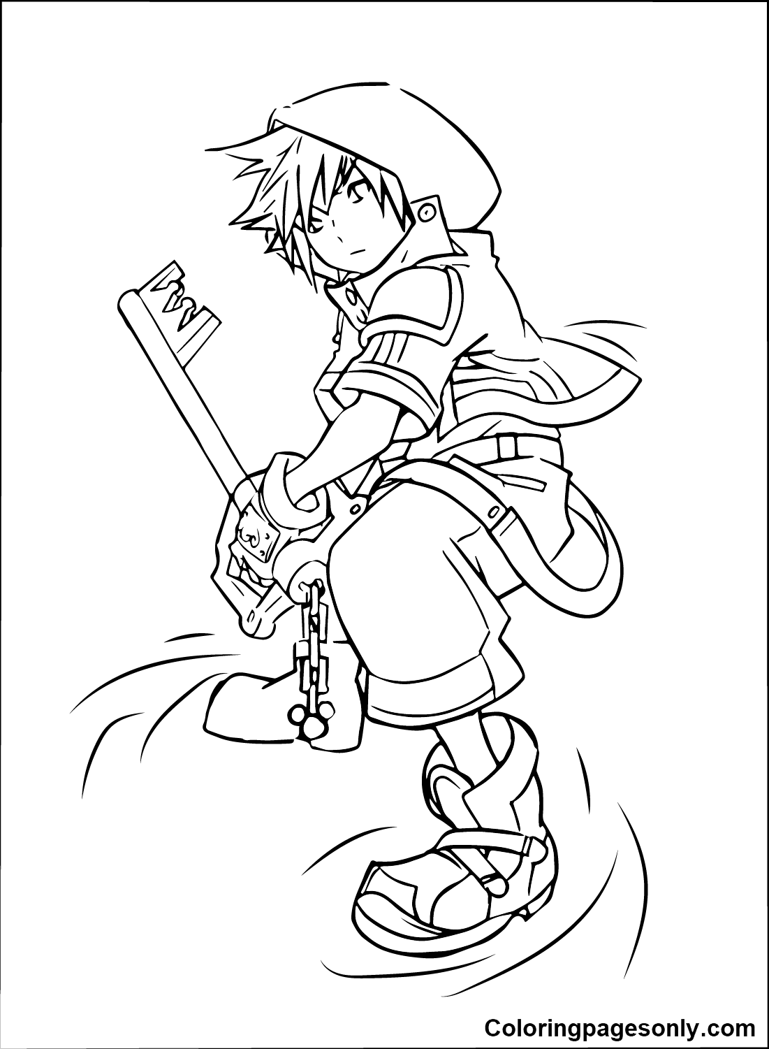 Sora Kingdom Hearts Coloring Pages