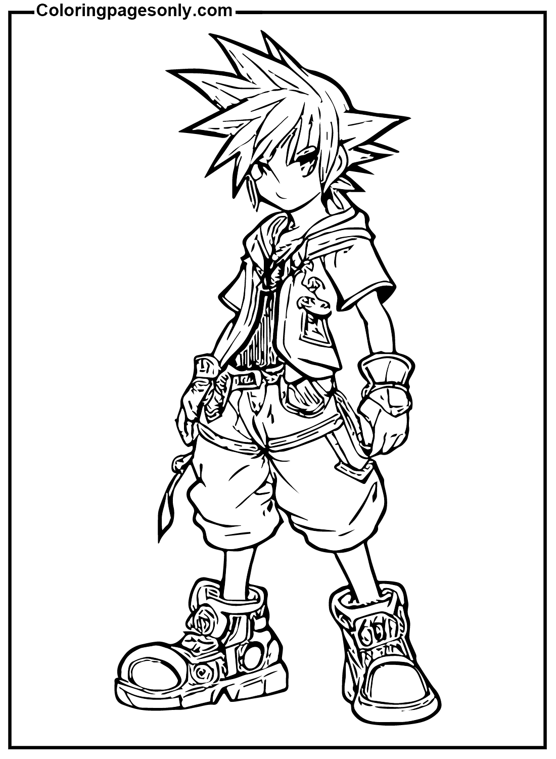 Sora From Kingdom Hearts Coloring Pages