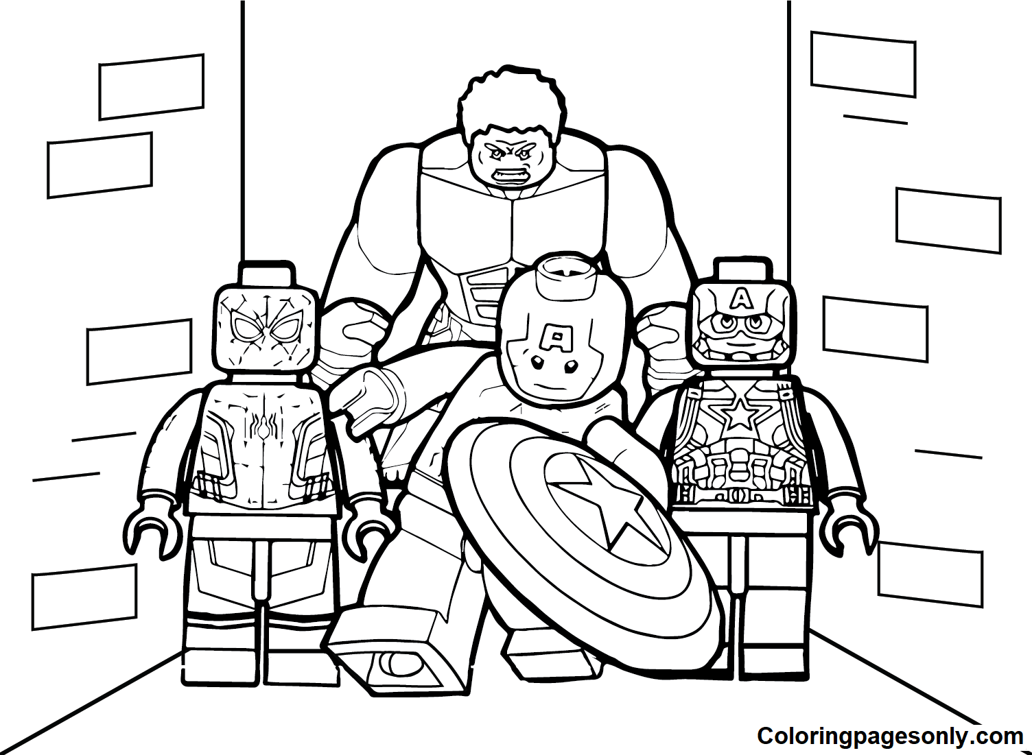 Spiderman Legos Coloring Pages