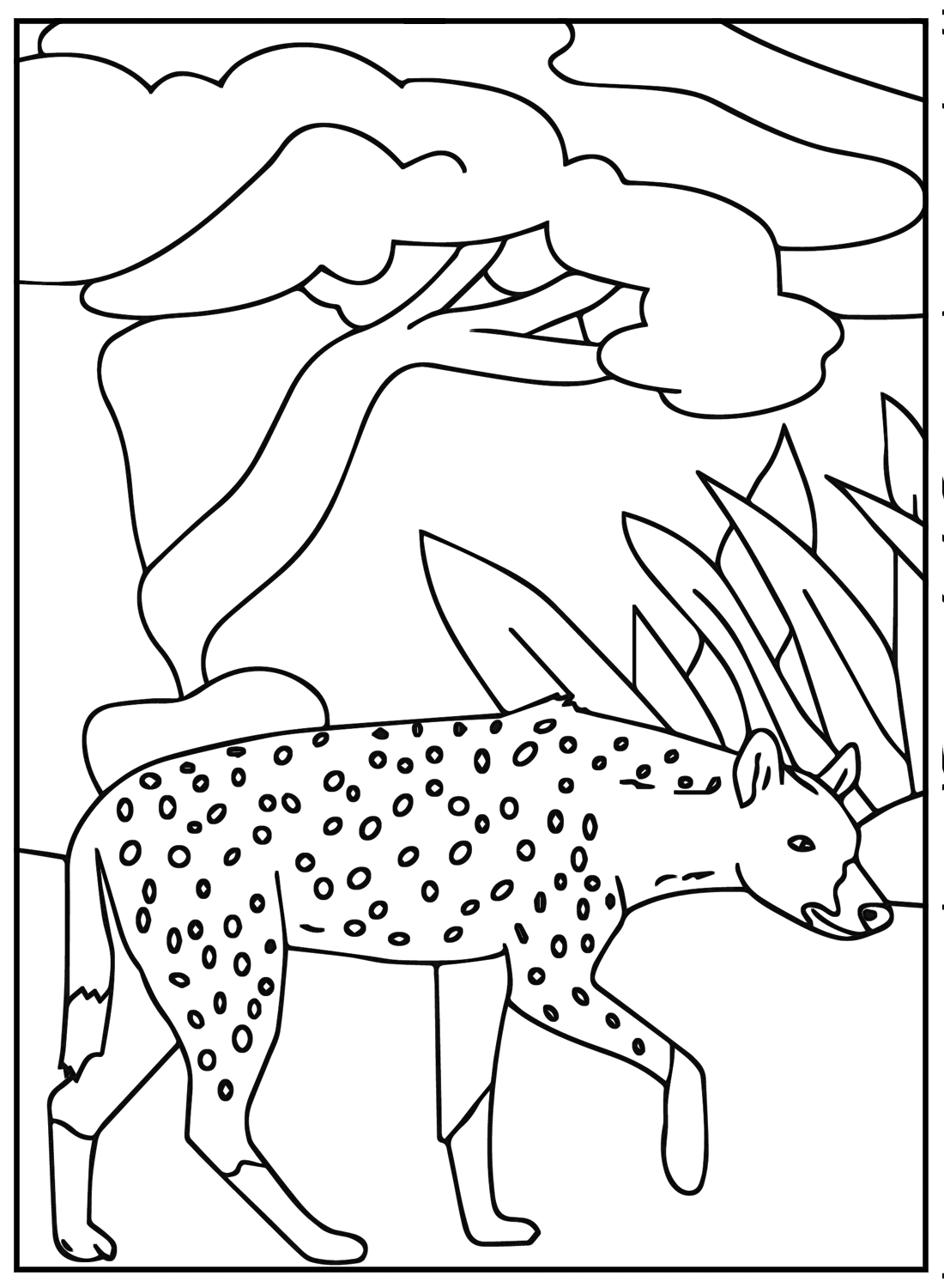 Spotted Hyena Coloring Pages
