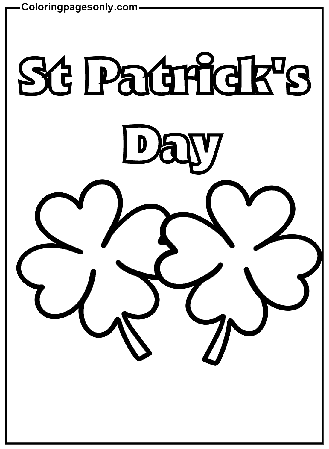 St. Patrick's Day With Shamrock Image Coloring Pages
