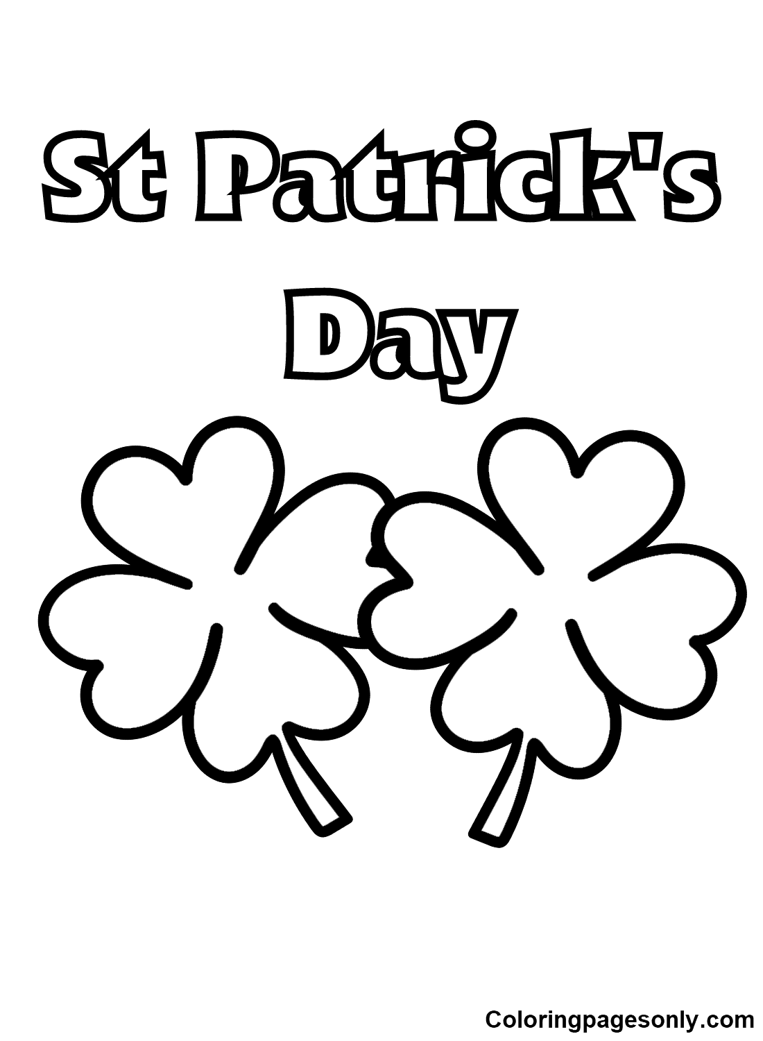St. Patrick’s Day with Shamrock Image Coloring Pages