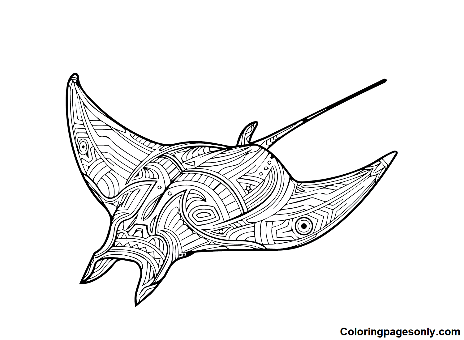 Stingray Tattoo Coloring Pages