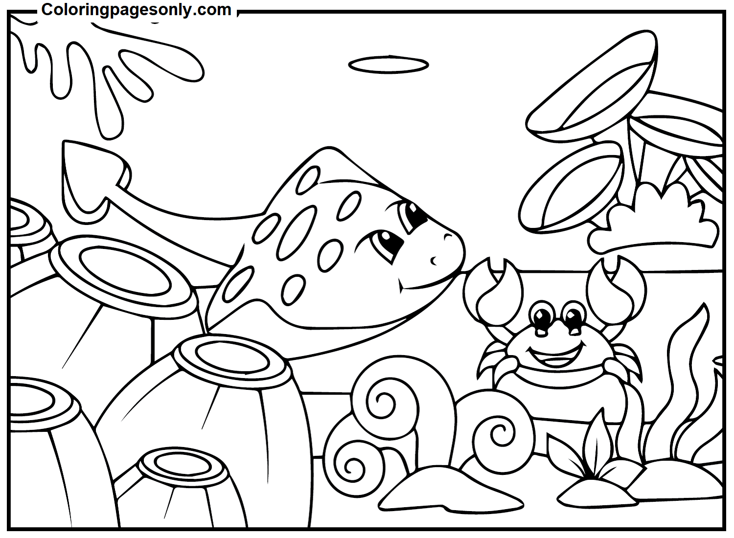 Stingray And Crab Coloring Pages