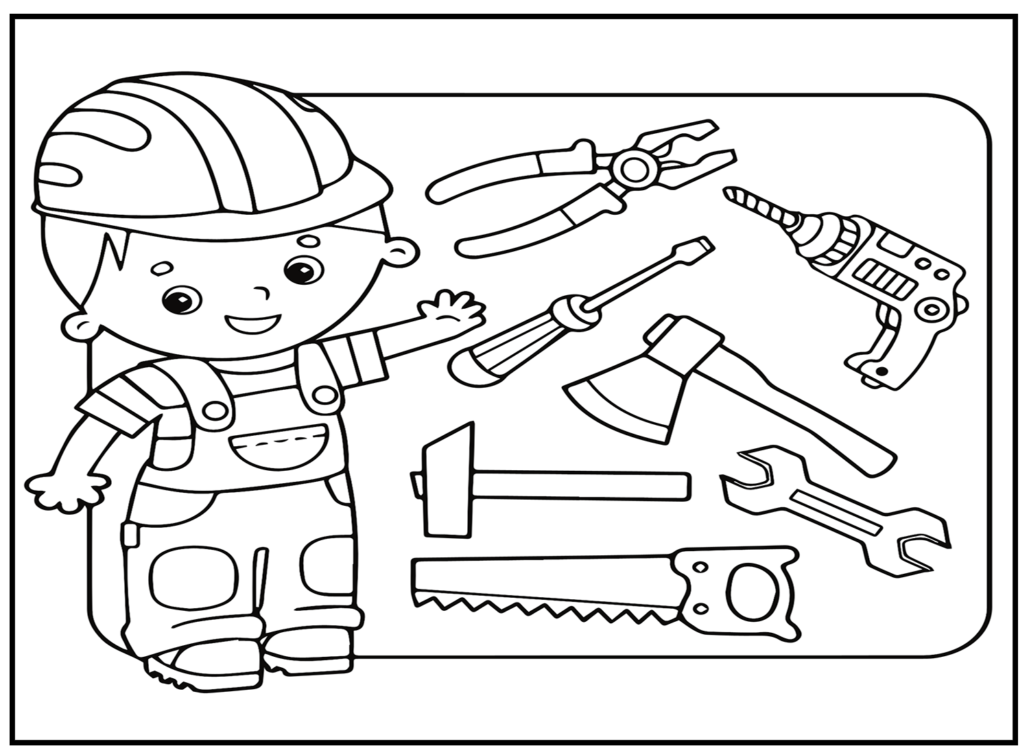 Technician And Wrench Coloring Pages