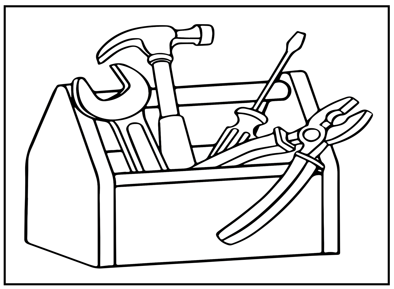 Toolbox With Wrench Coloring Pages