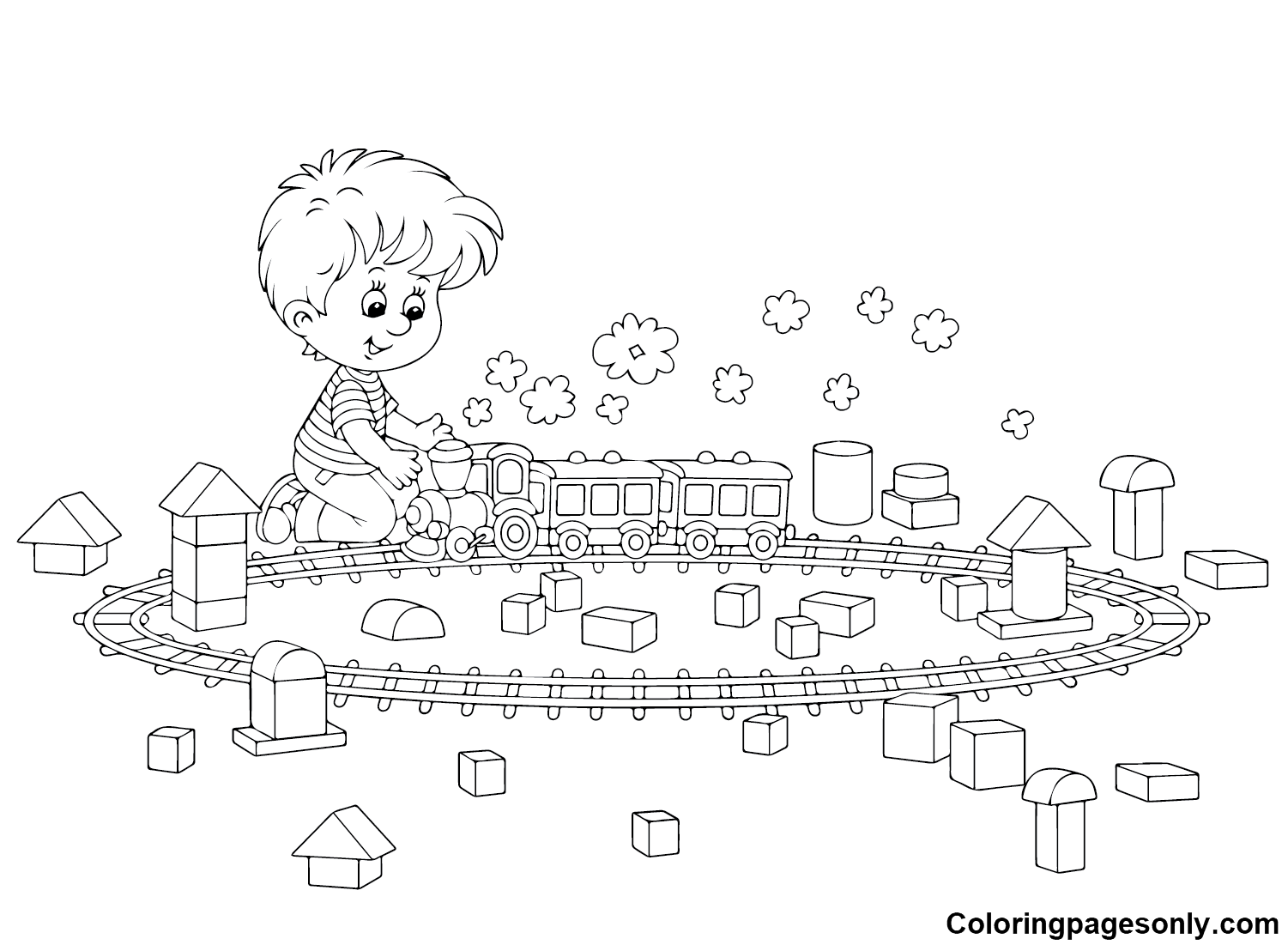 Toy Train Coloring Pages