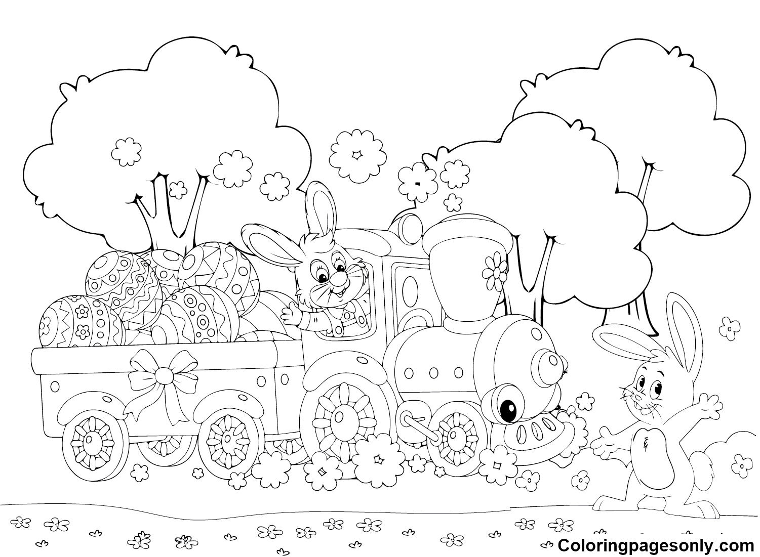 Train Easter Coloring Pages