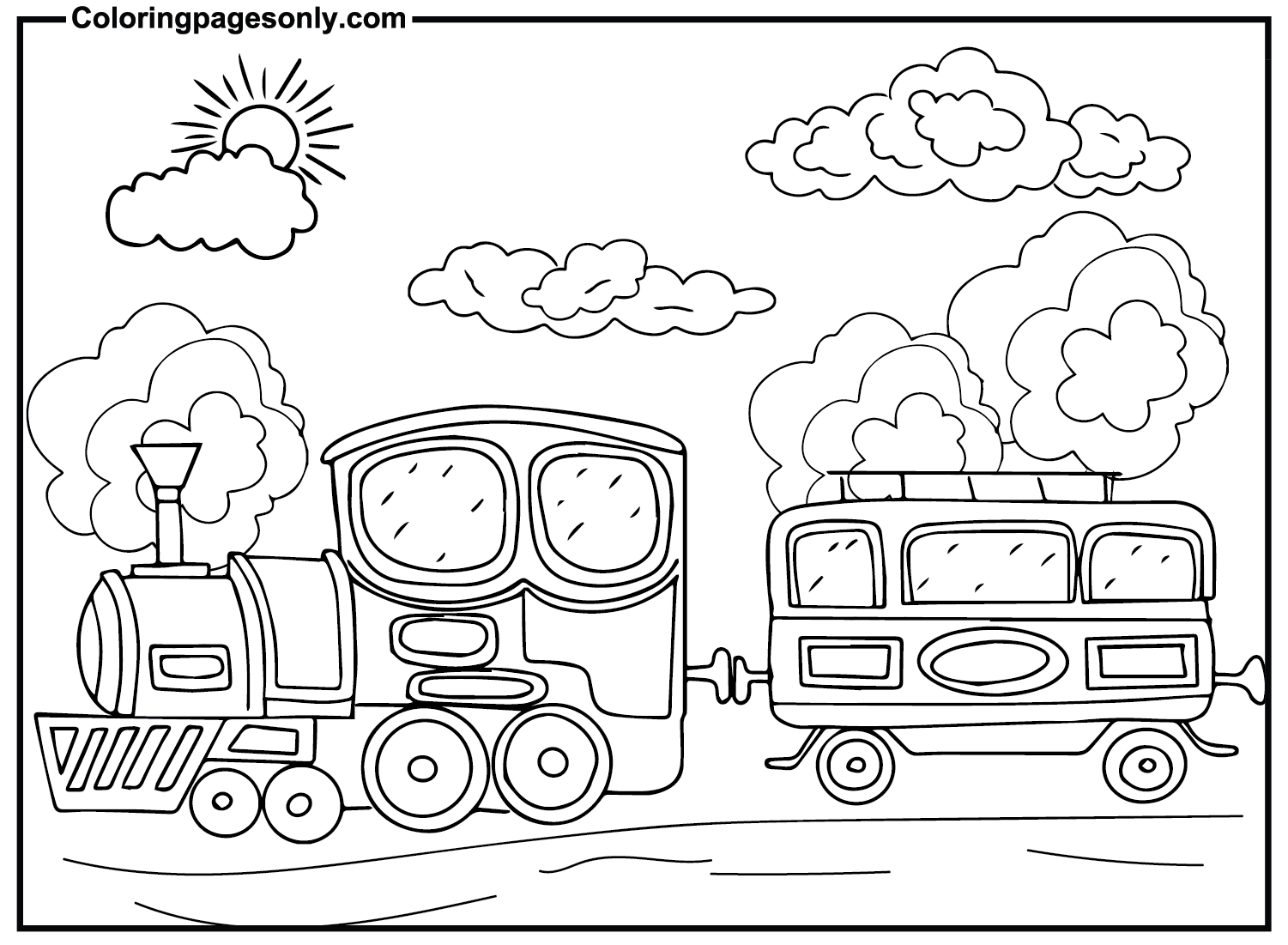 Train Images Coloring Pages
