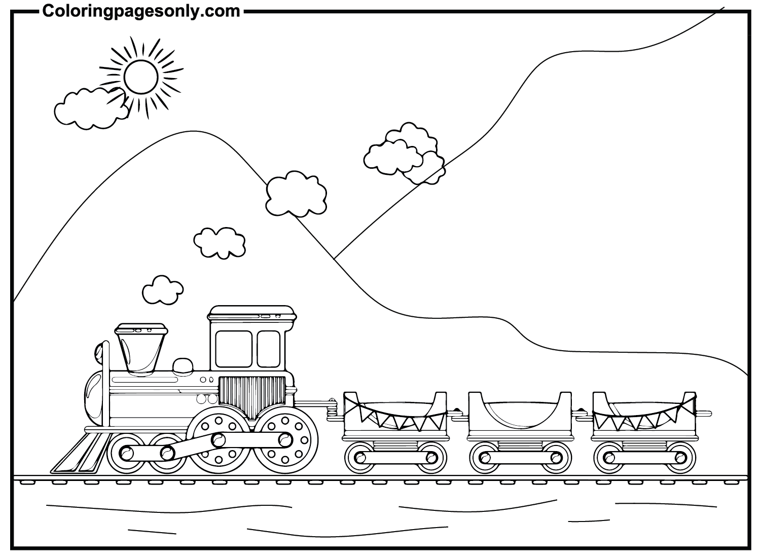 Train Station Coloring Pages