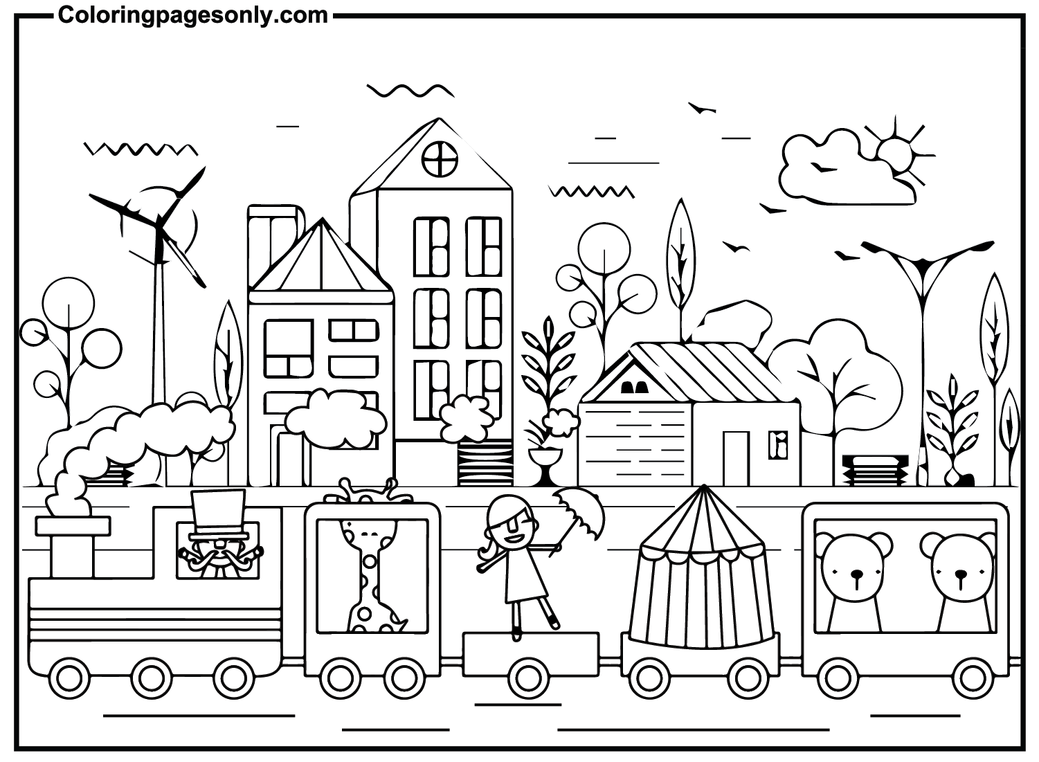 Train For Kids Coloring Pages