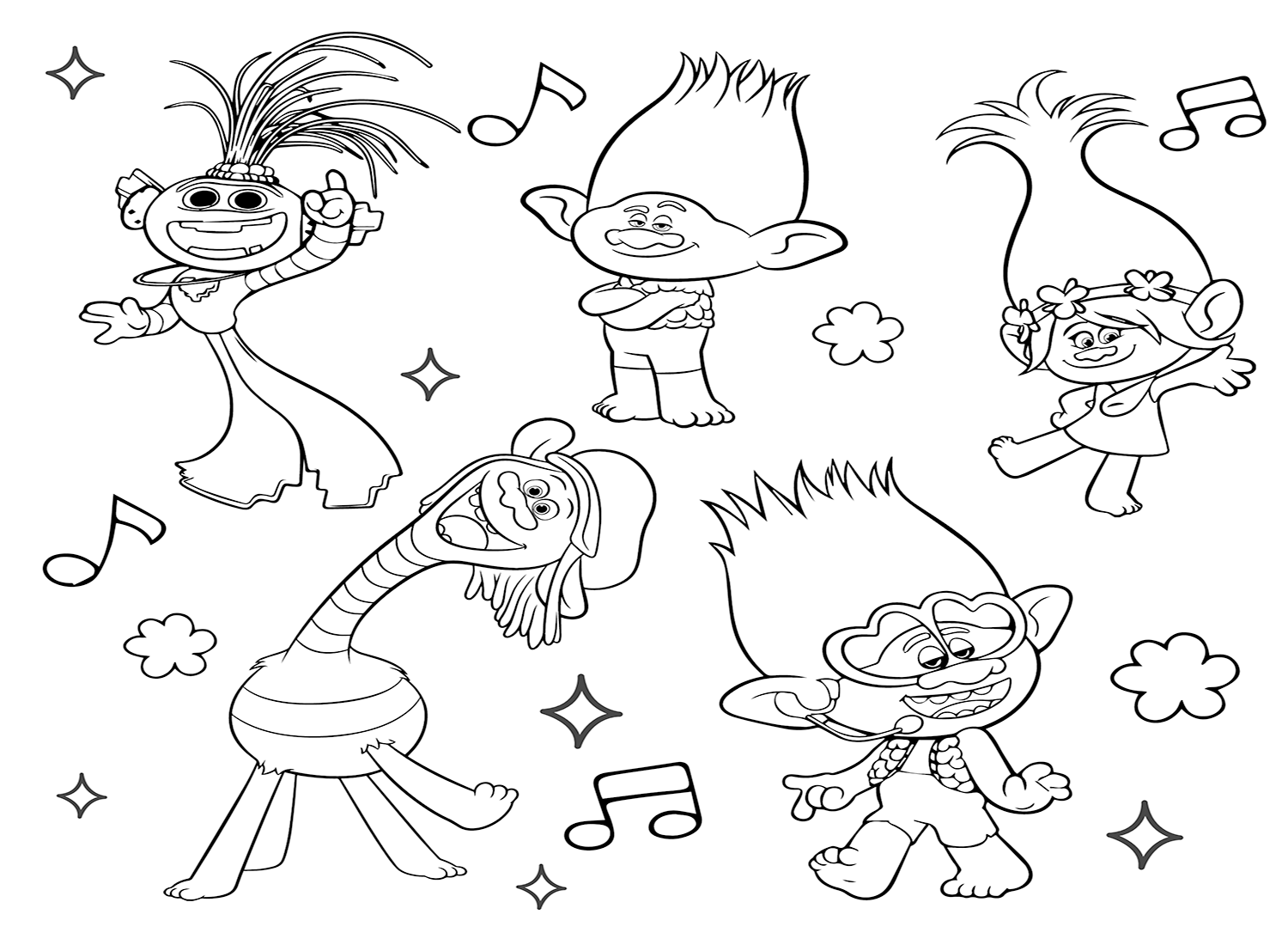 Trolls 2 World Tour Coloring Page