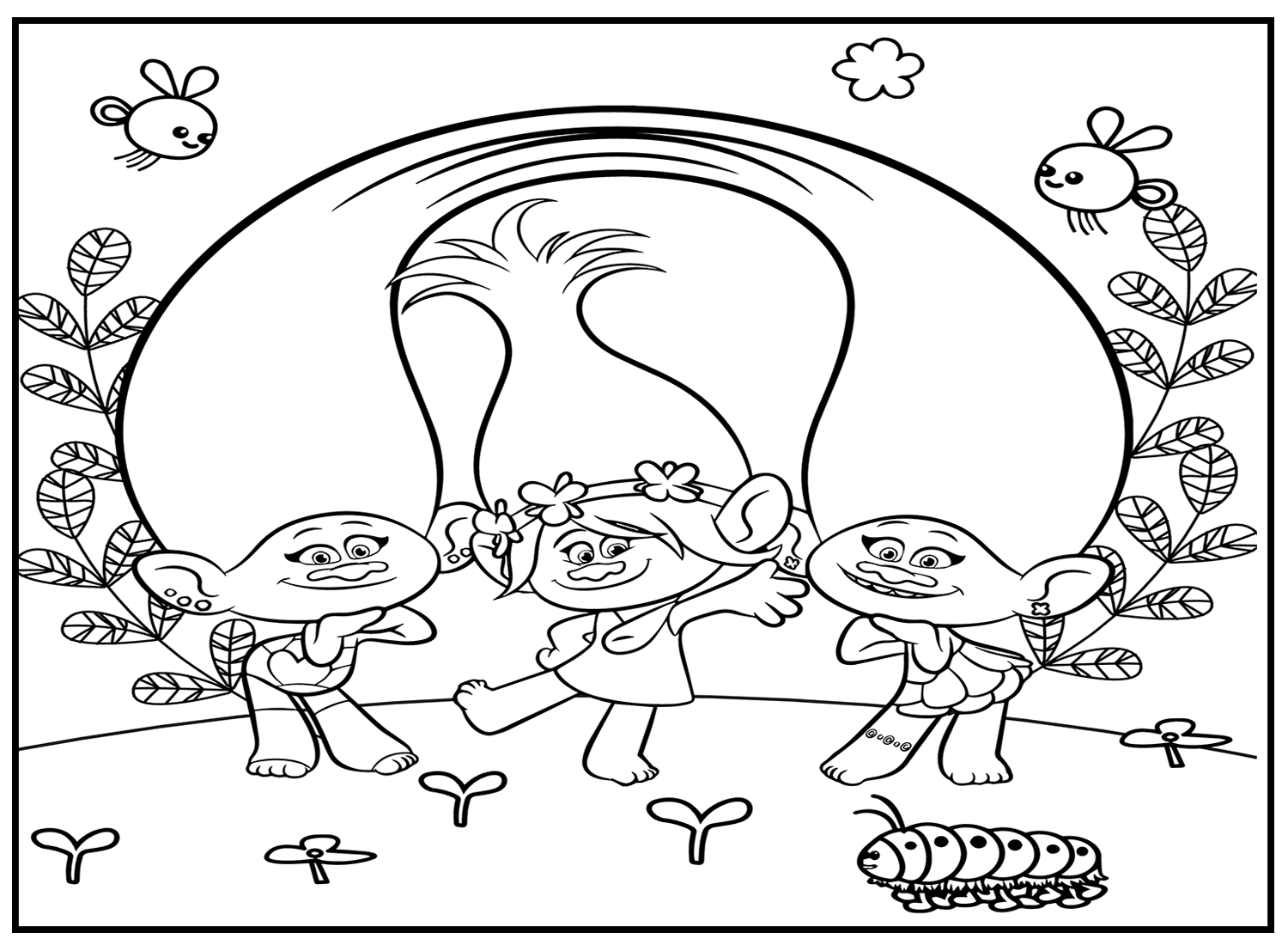 Trolls World Tour Netflix Coloring Page - Free Printable Coloring Pages