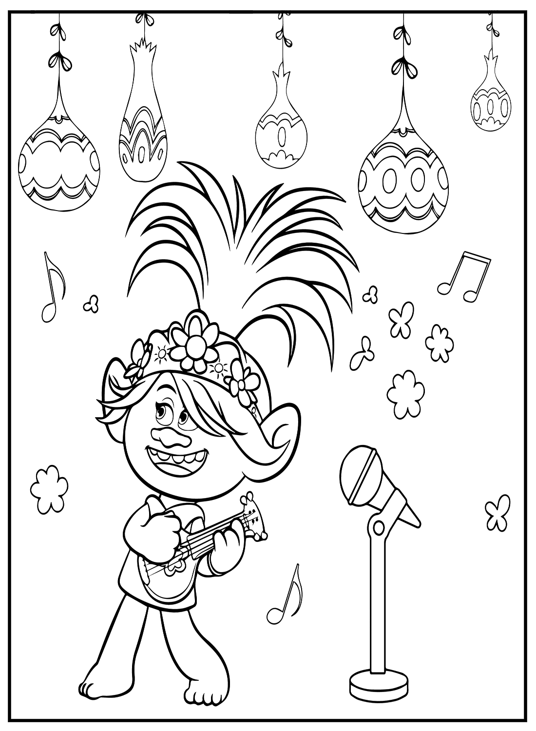 Trolls World Tour Poppy Coloring Pages