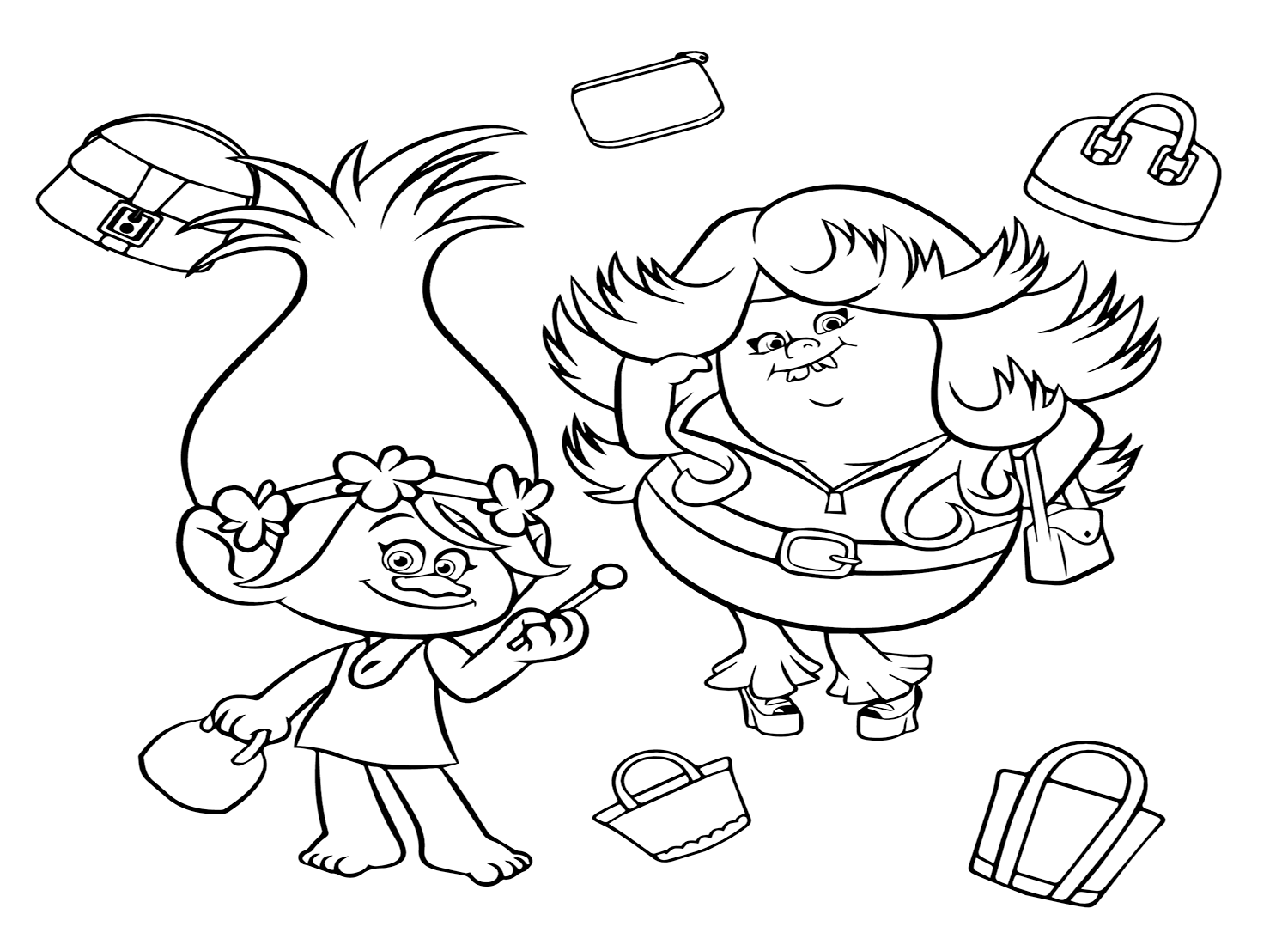 Trolls World Tour to Print Coloring Page
