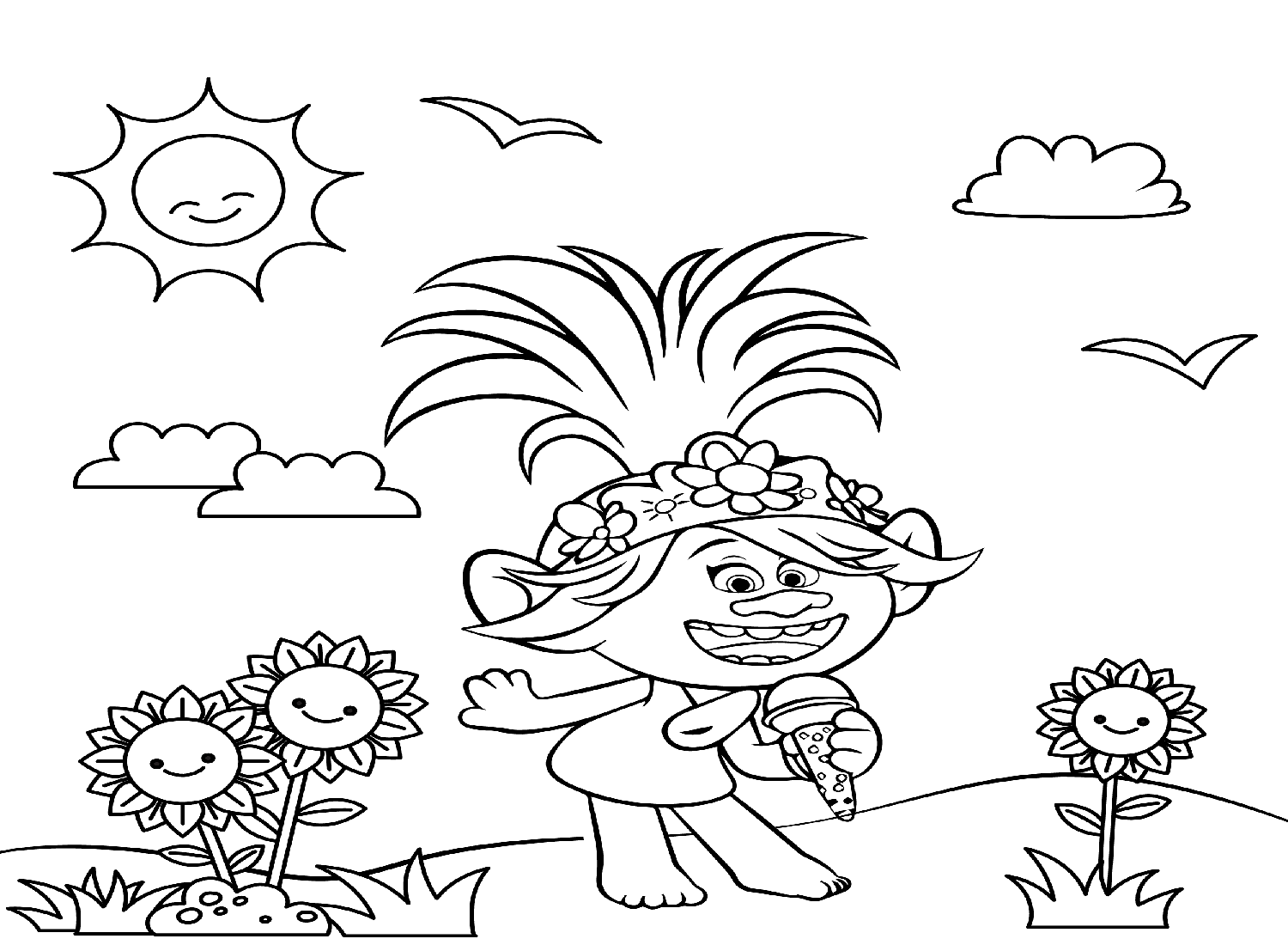 Images Trolls World Tour Coloring Page