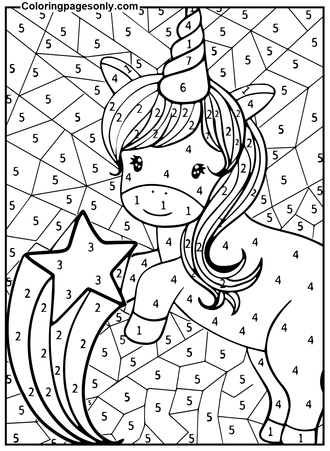 Unicorn Color By Number Printable from Unicorn Color By Number