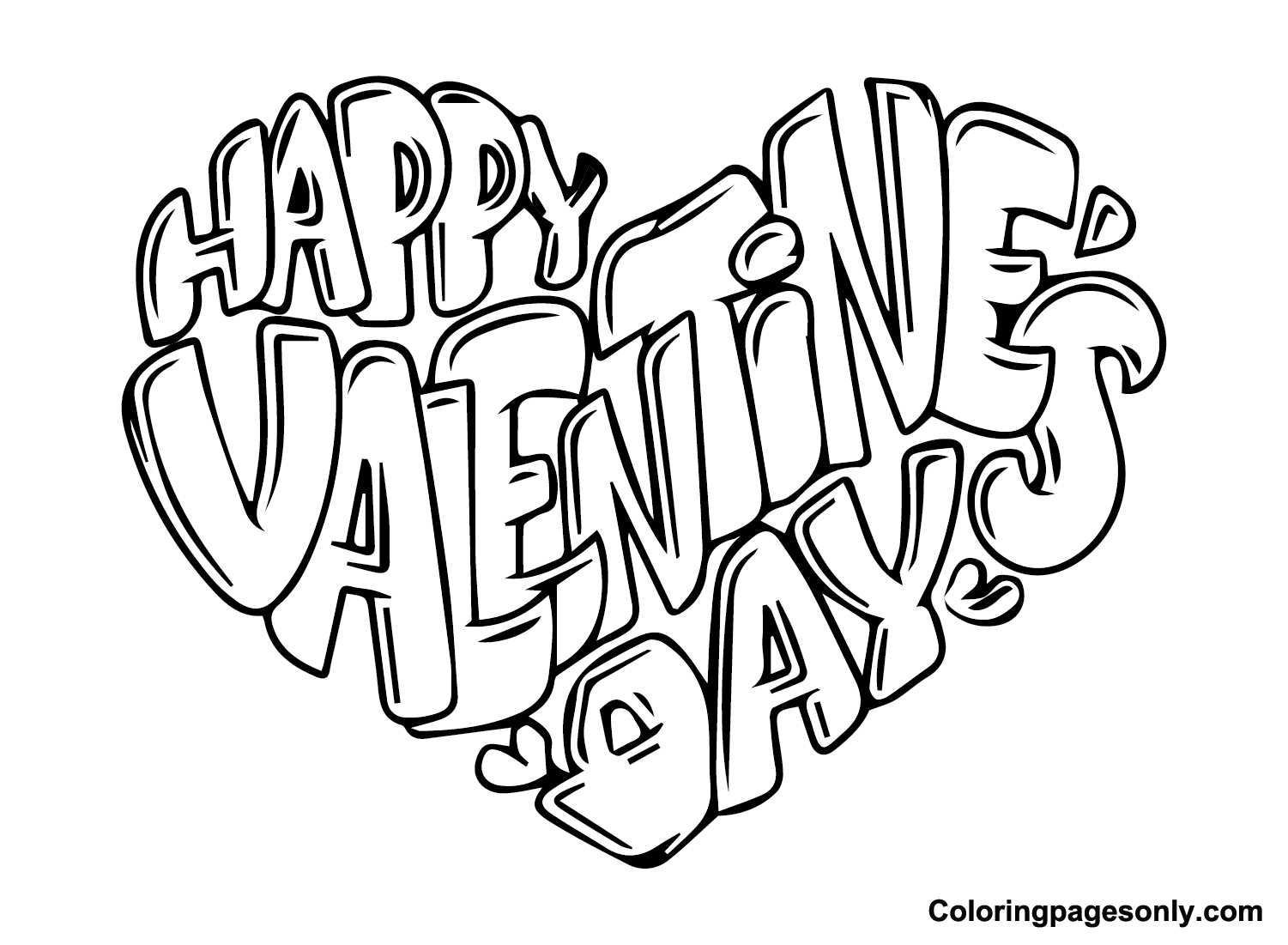 Valentines Day Card Free Print Coloring Page