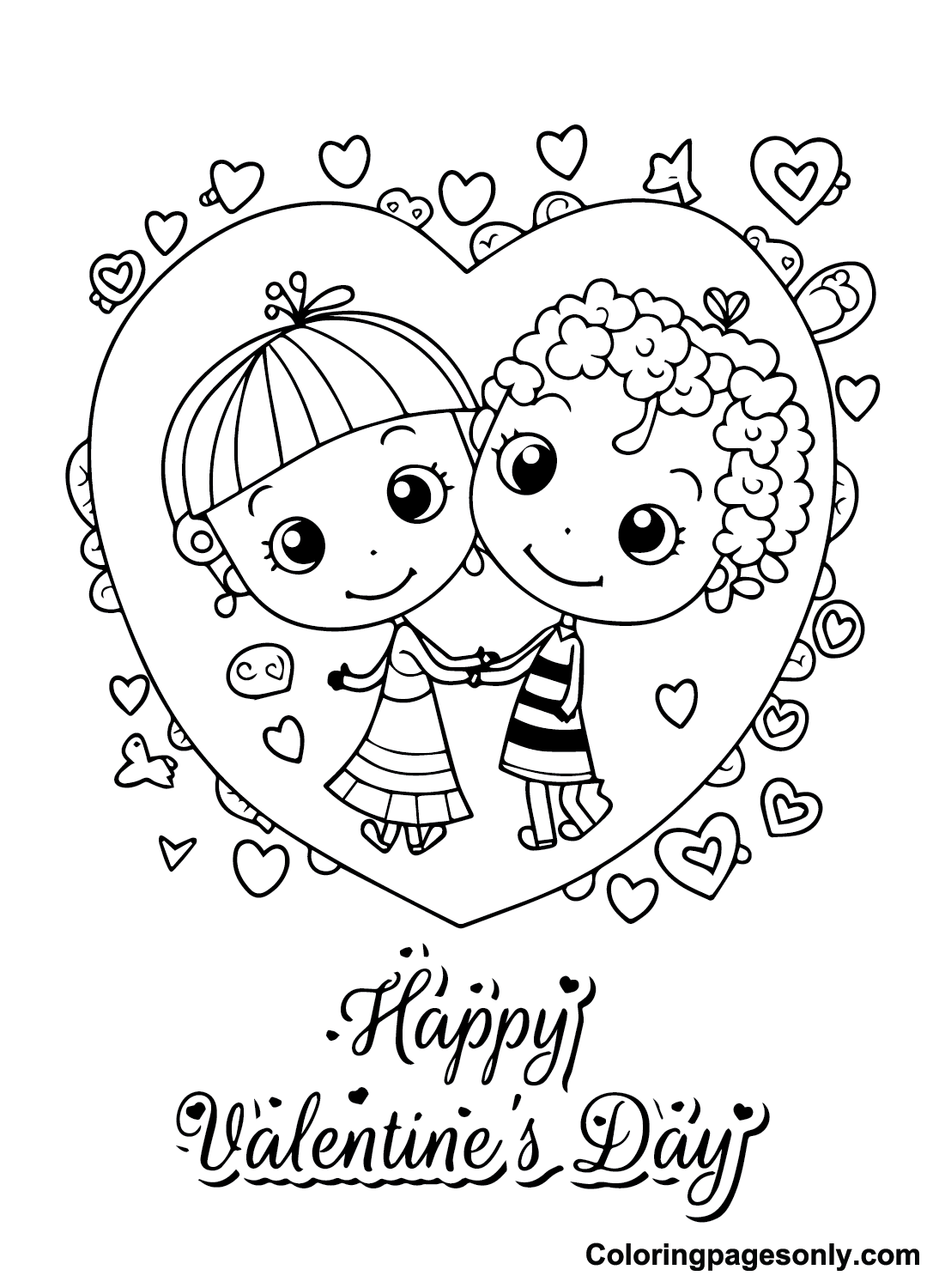 Valentines Day Cards Images Coloring Page