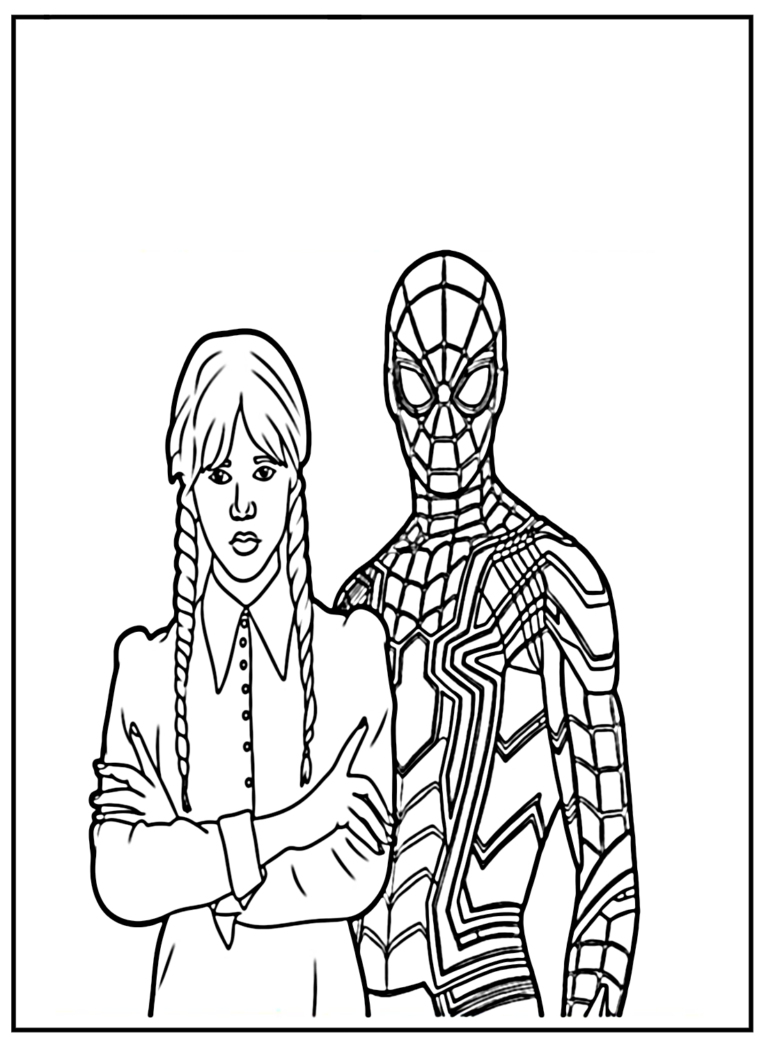 Wednesday Addams with Spider Man from 