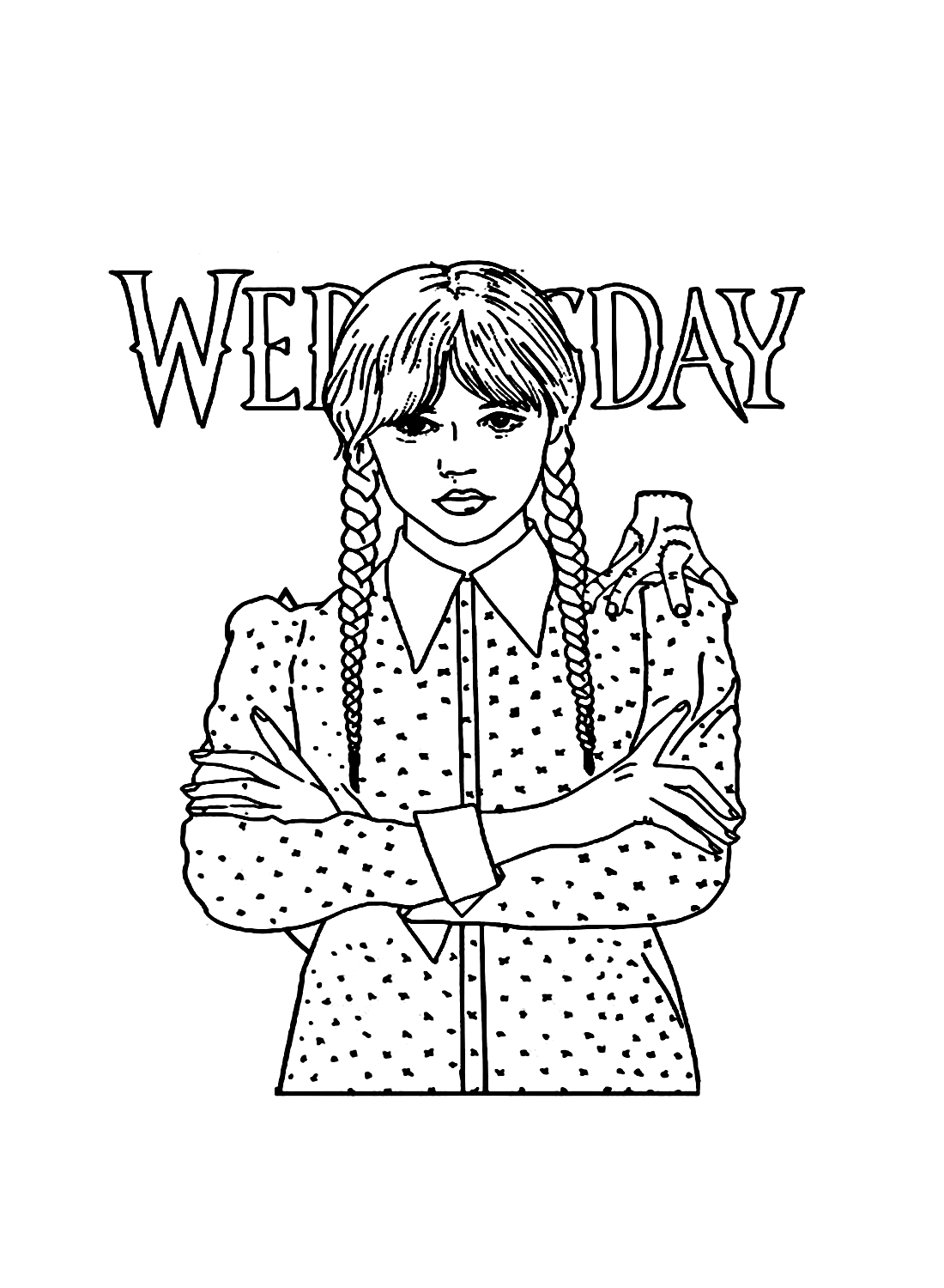 Chibi Wednesday Addams Coloring Pages - Wednesday Coloring Pages ...