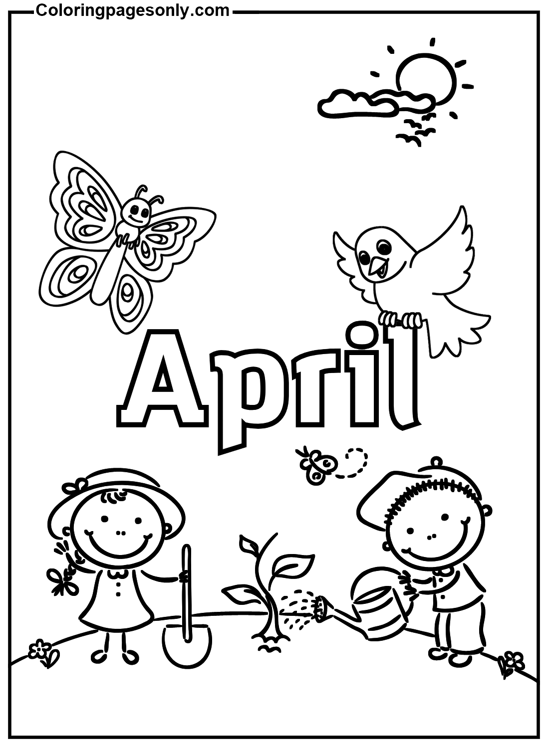 Welcome April Images Coloring Page