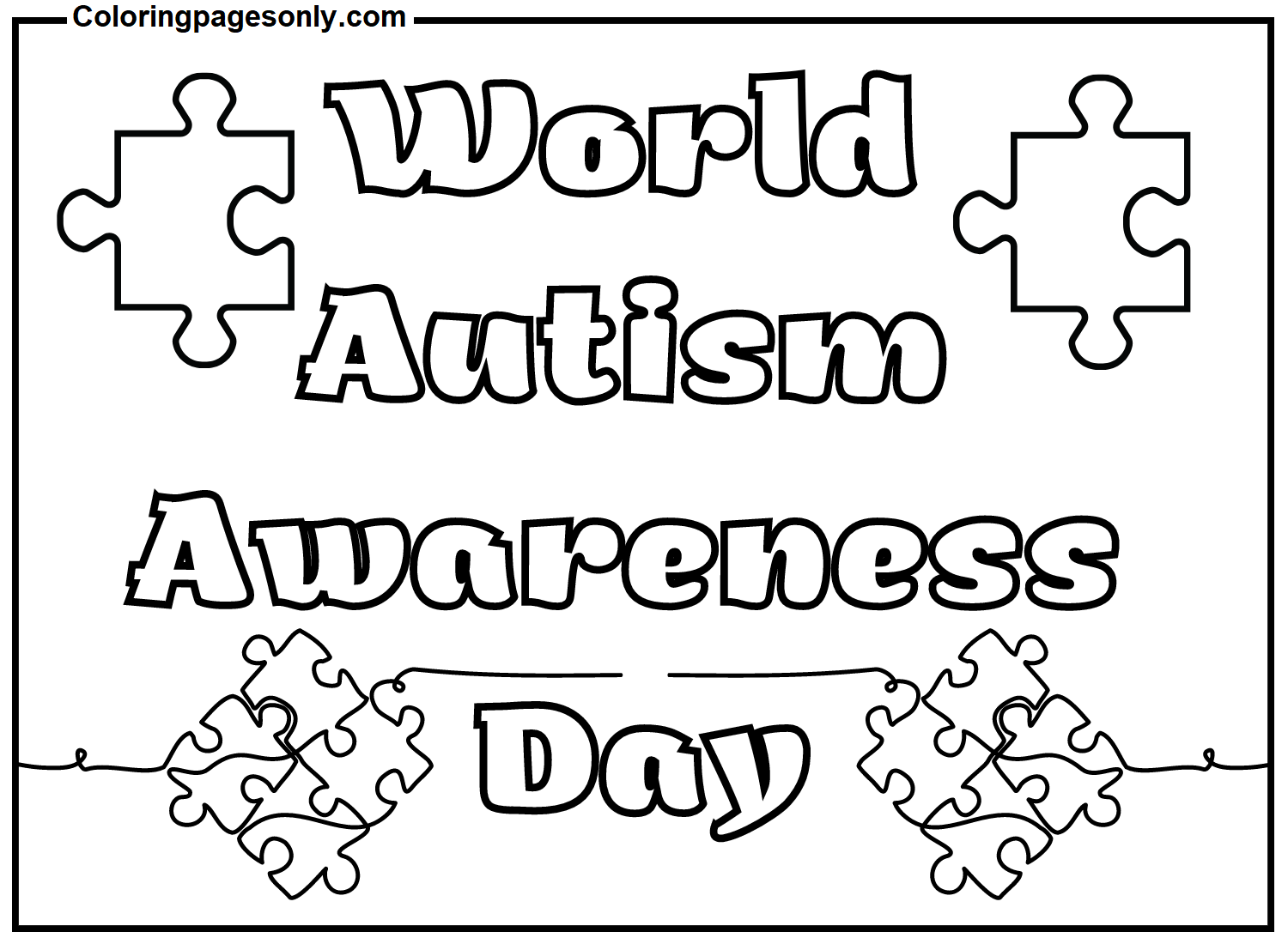 Раскраска Всемирный день распространения информации об аутизме