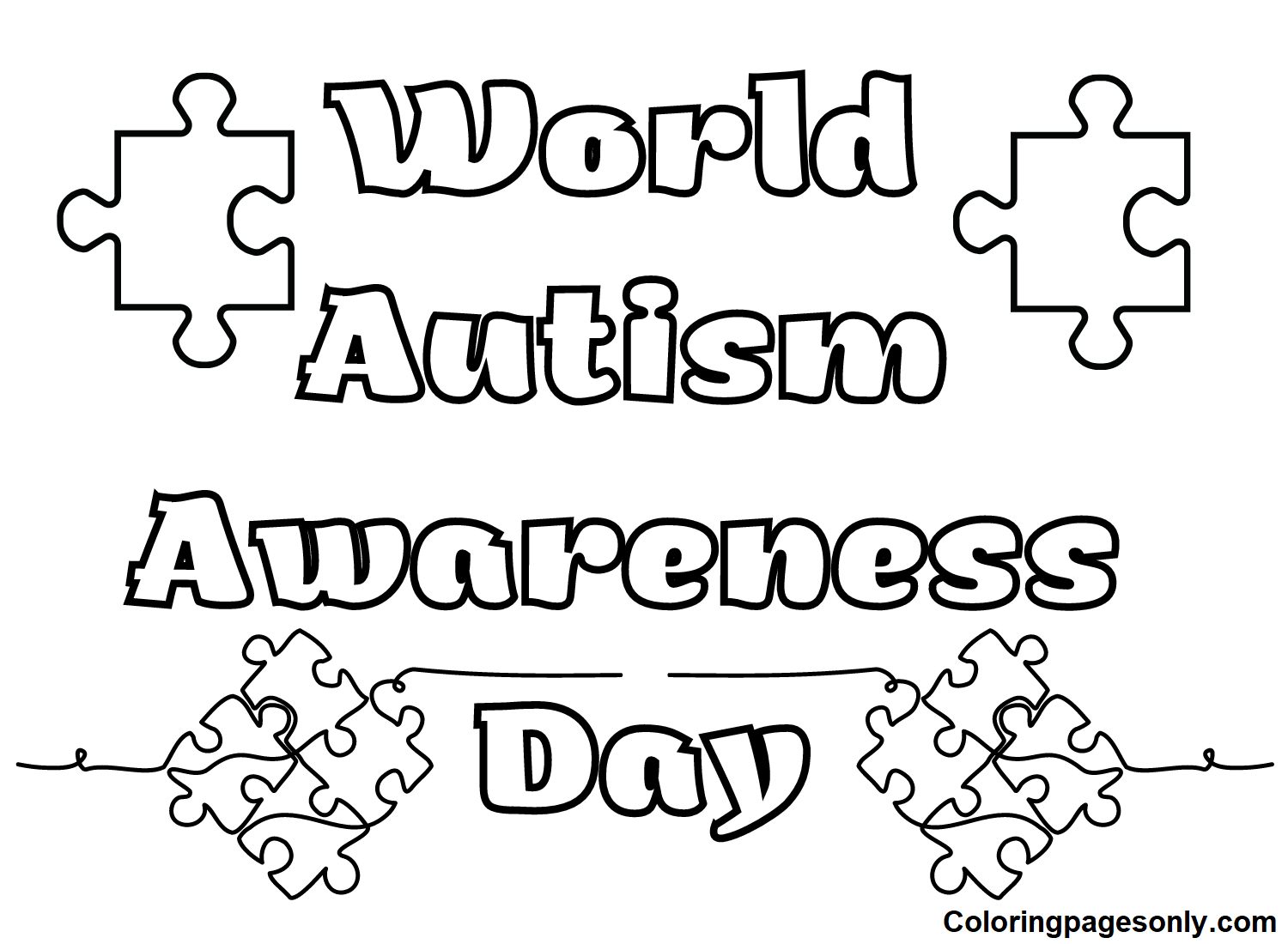 World Autism Awareness Day Pictures Coloring Pages