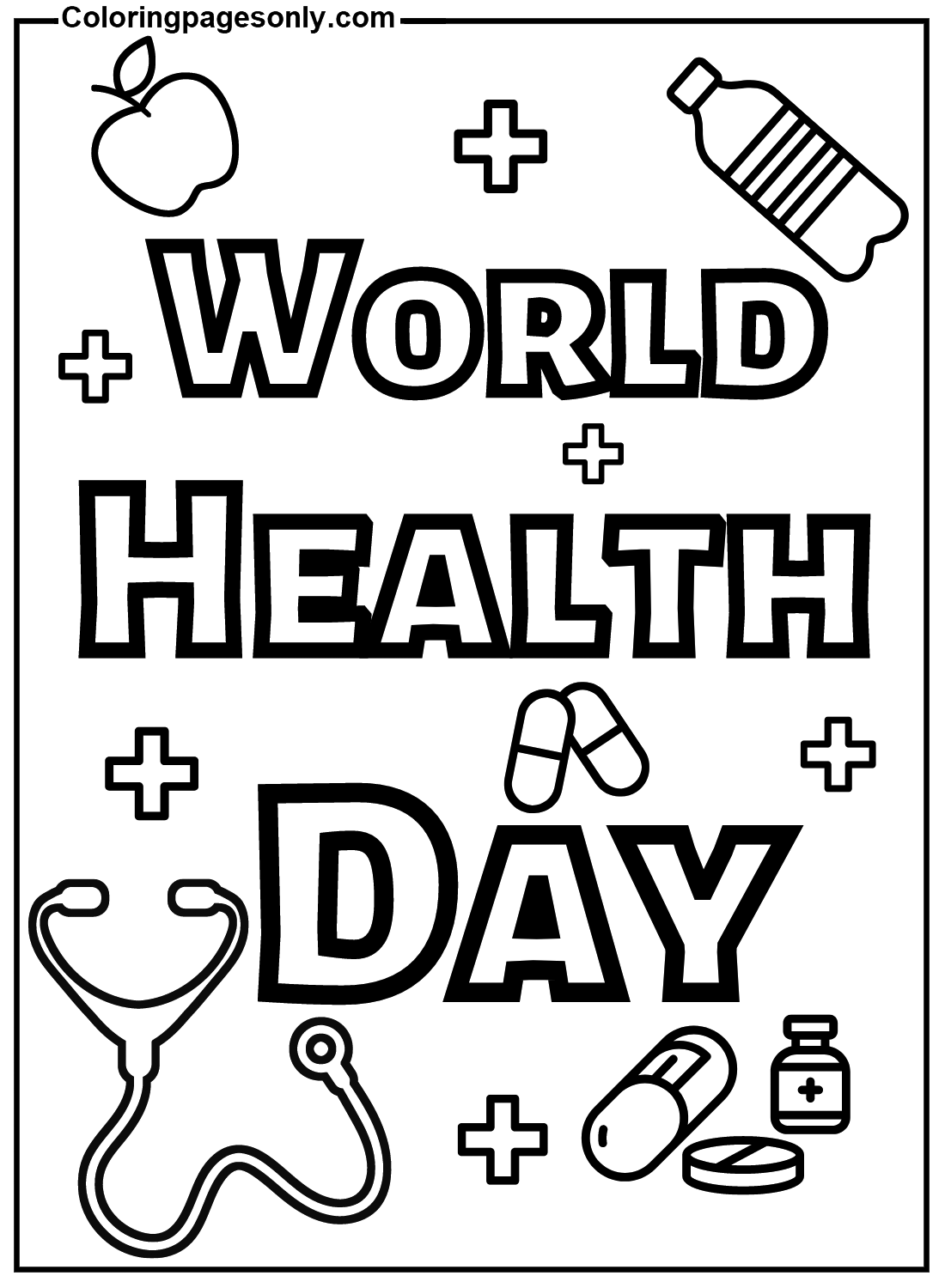 World Health Day Images Coloring Page
