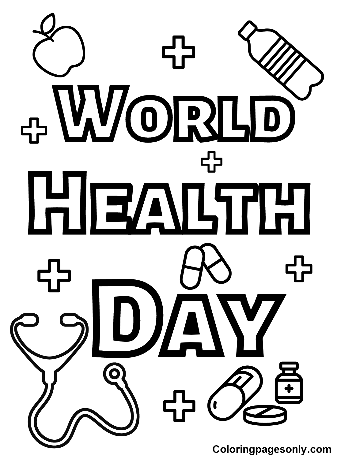 Dibujos para colorear del Día Mundial de la Salud Dibujos para colorear imprimir gratis