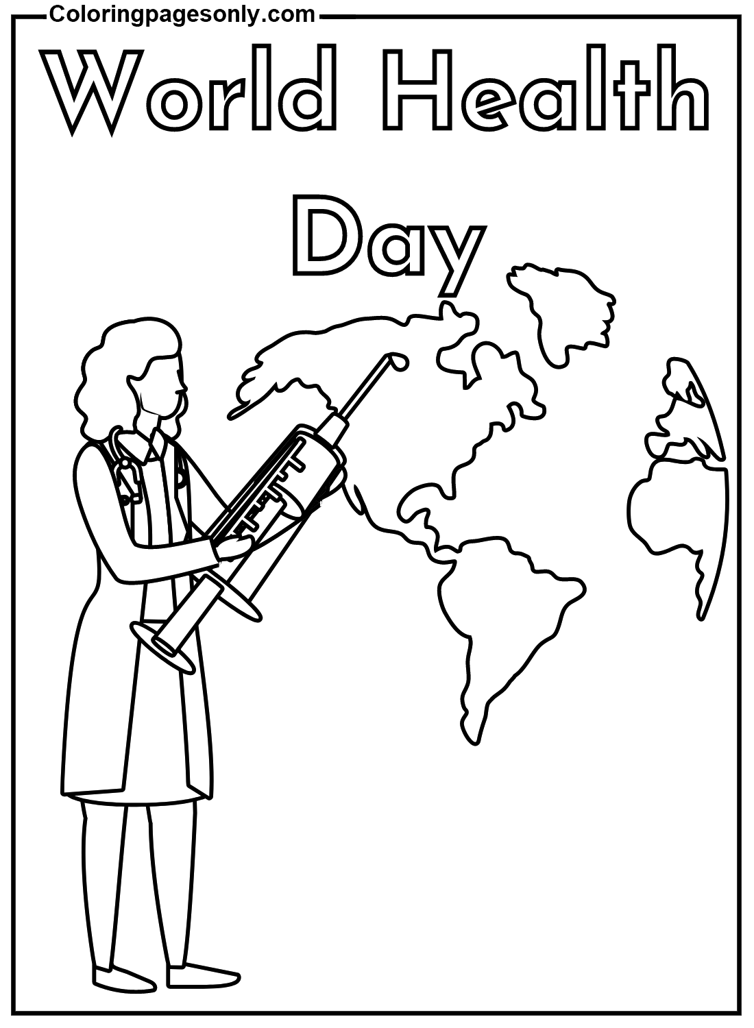 World Health Day to Print Coloring Page