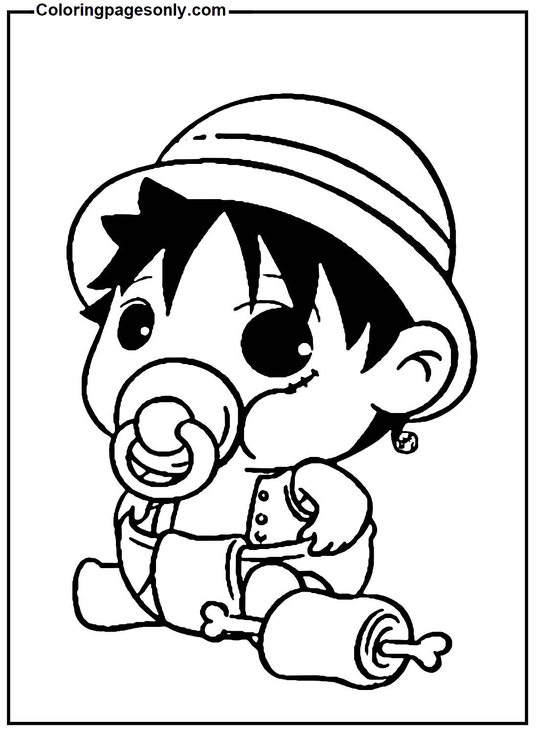 Bébé Luffy assis de Luffy