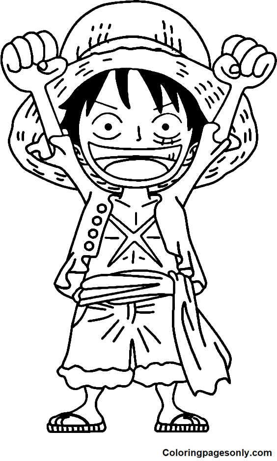 Funny Luffy Image Coloring Pages