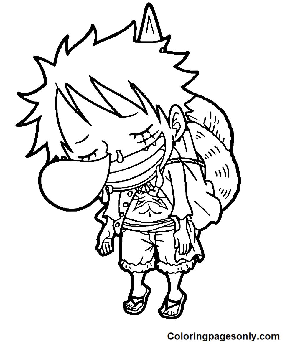 Funny Luffy Coloring Pages