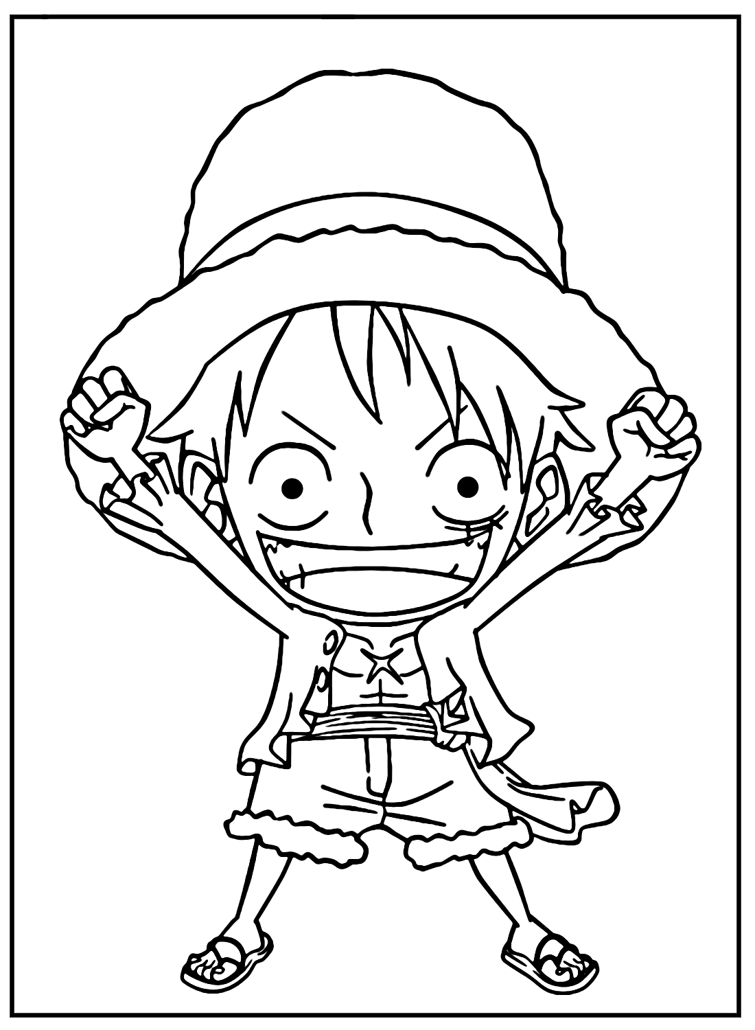 Happy Baby Luffy Coloring Pages