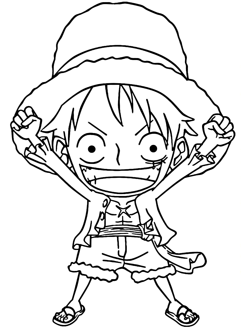 Happy Baby Luffy Coloring Pages