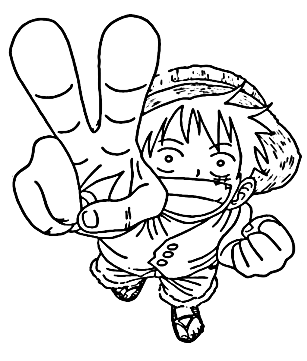 Happy Monkey D Luffy Coloring Pages
