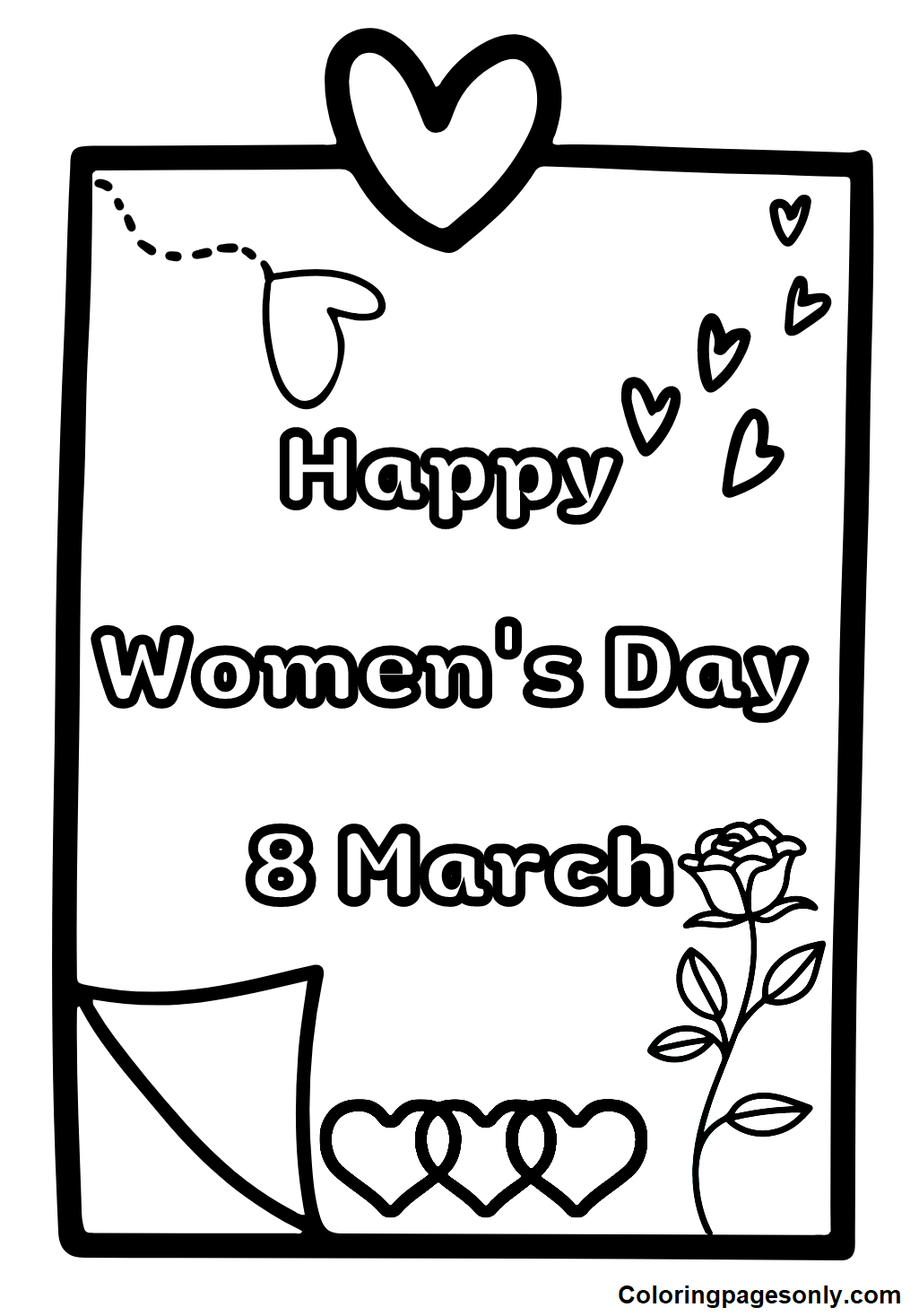 Happy Women’s Day 8 March Coloring Pages