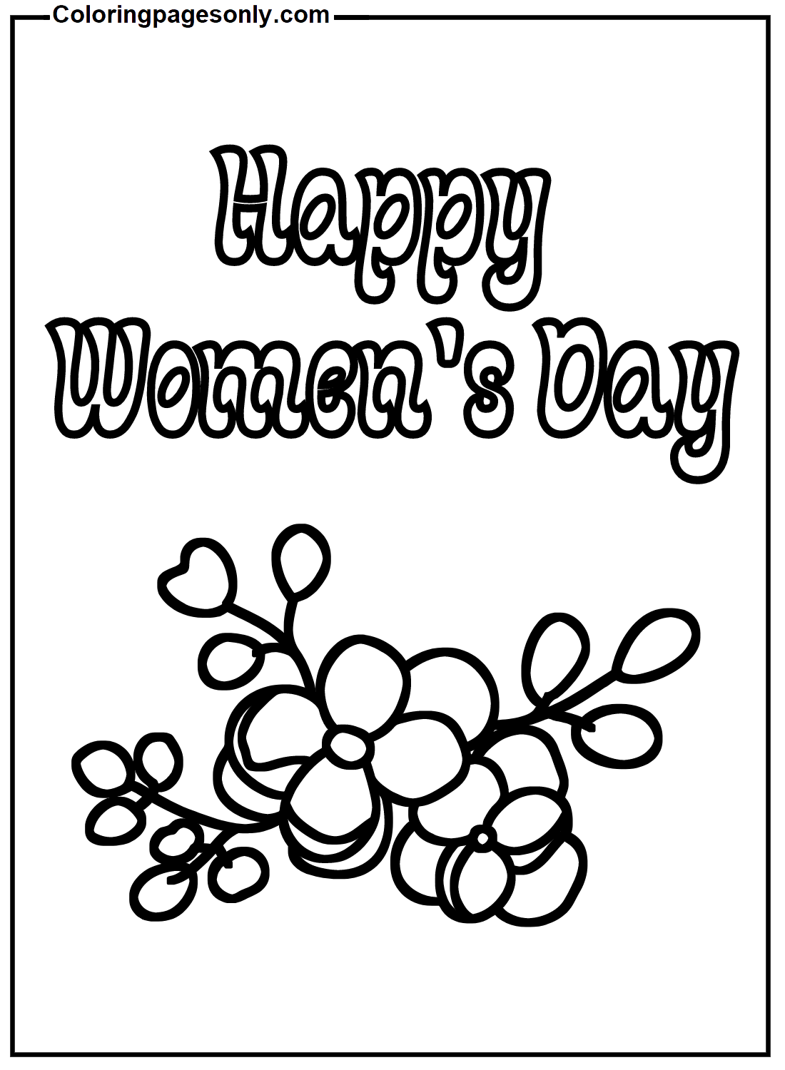 Happy Women's Day Image Coloring Pages