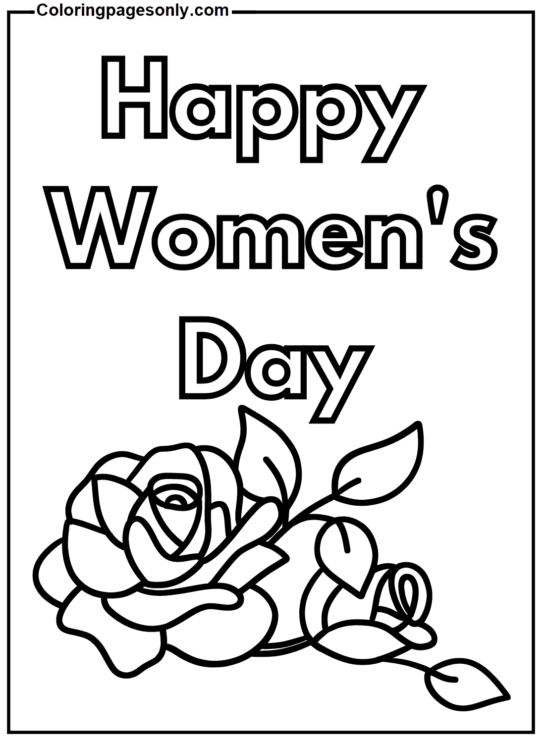 Happy Women's Day Picture Coloring Pages