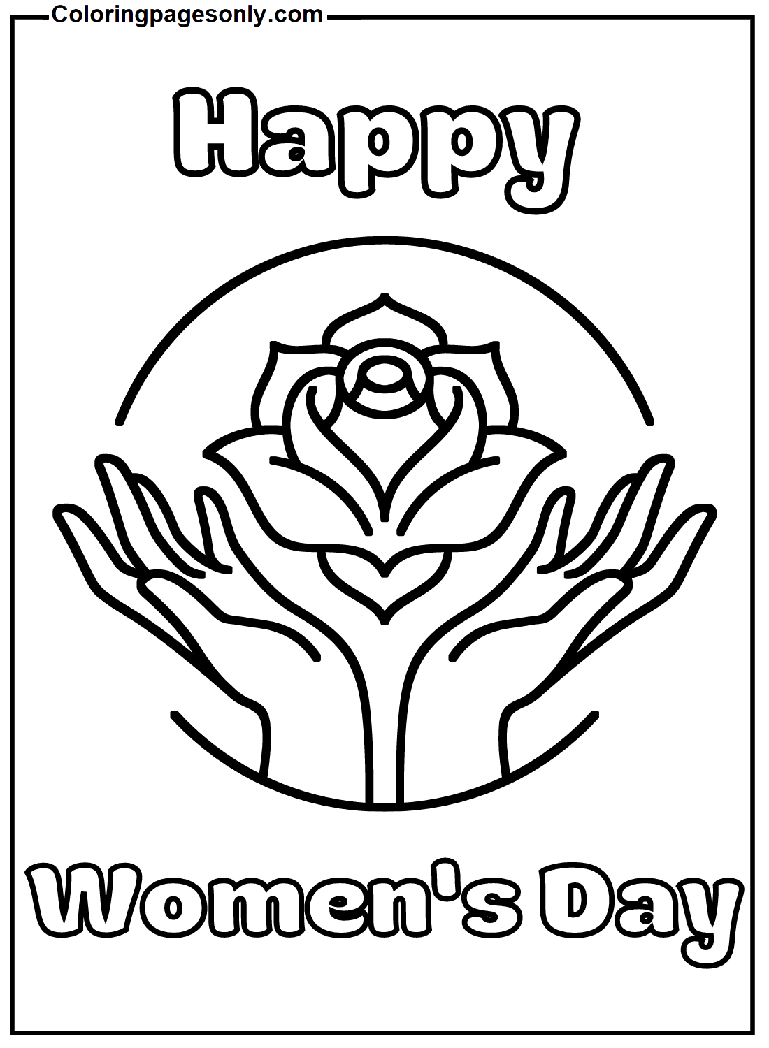 Happy Women’s Day To Print Coloring Page