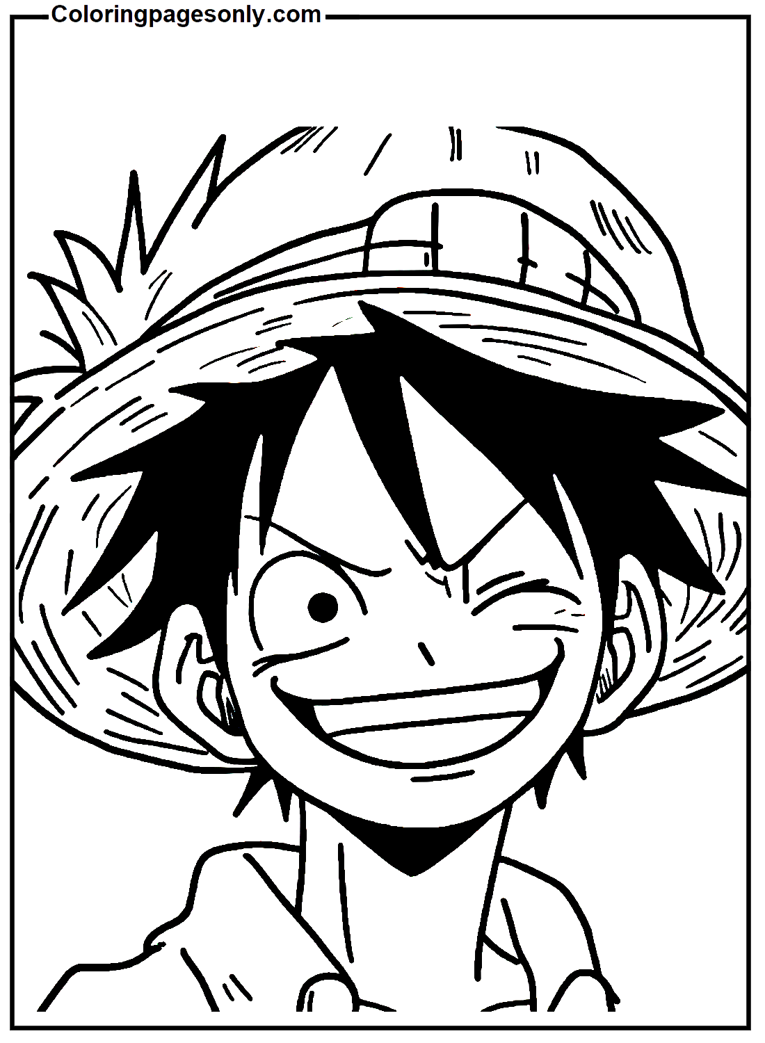 Luffy Face Smiling Coloring Pages